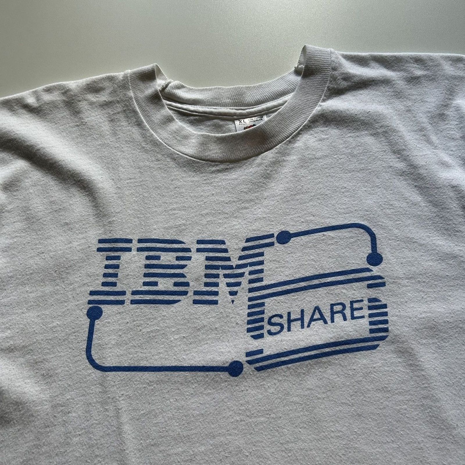 Fruit Of The Loom Vintage 90s IBM Graphic T Shirt XL Made In USA FOTL Rare Size US XL / EU 56 / 4 - 2 Thumbnail