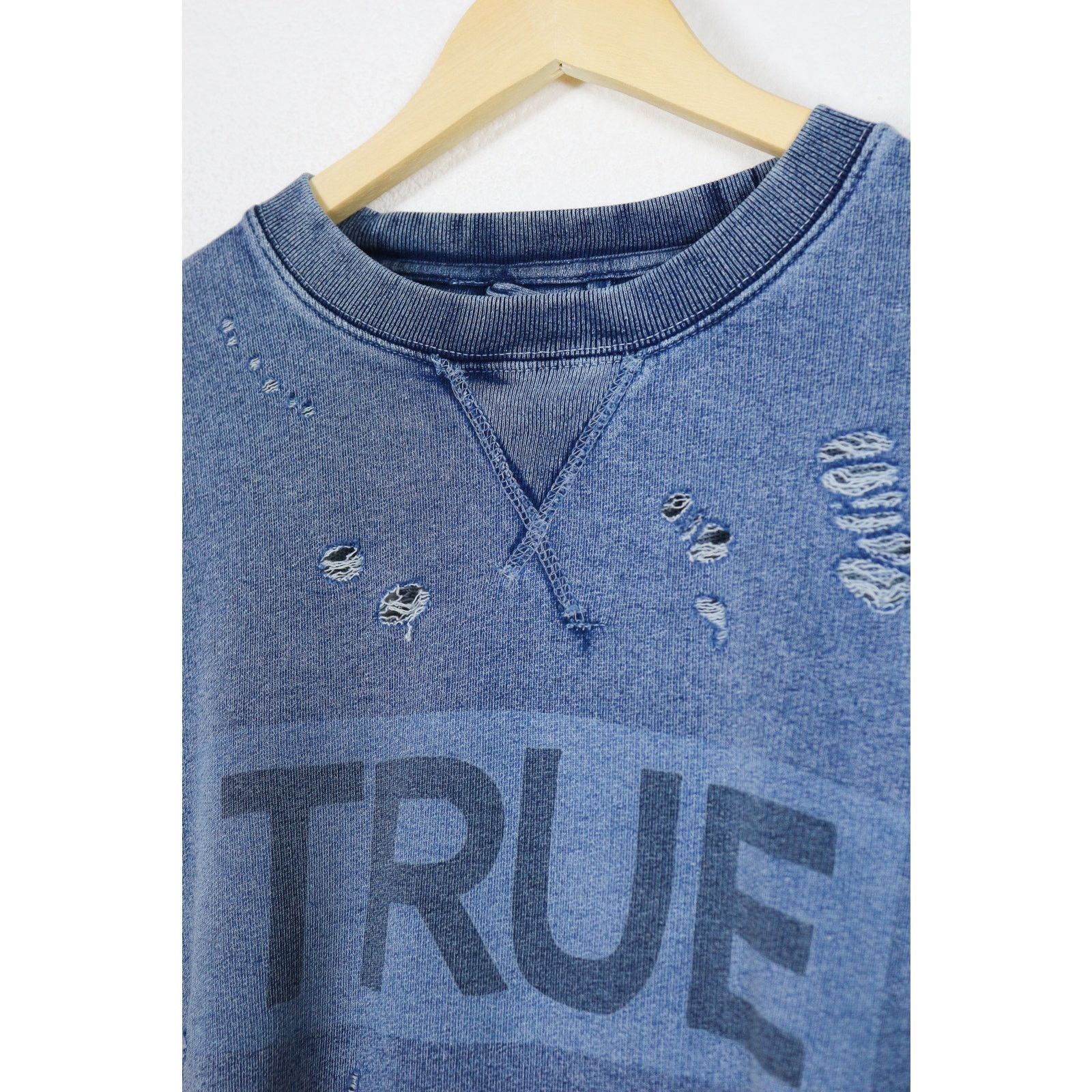 True Religion True Religion Logo Indigo Distressed Sweatshirt Y2K Oversize Size US M / EU 48-50 / 2 - 3 Thumbnail