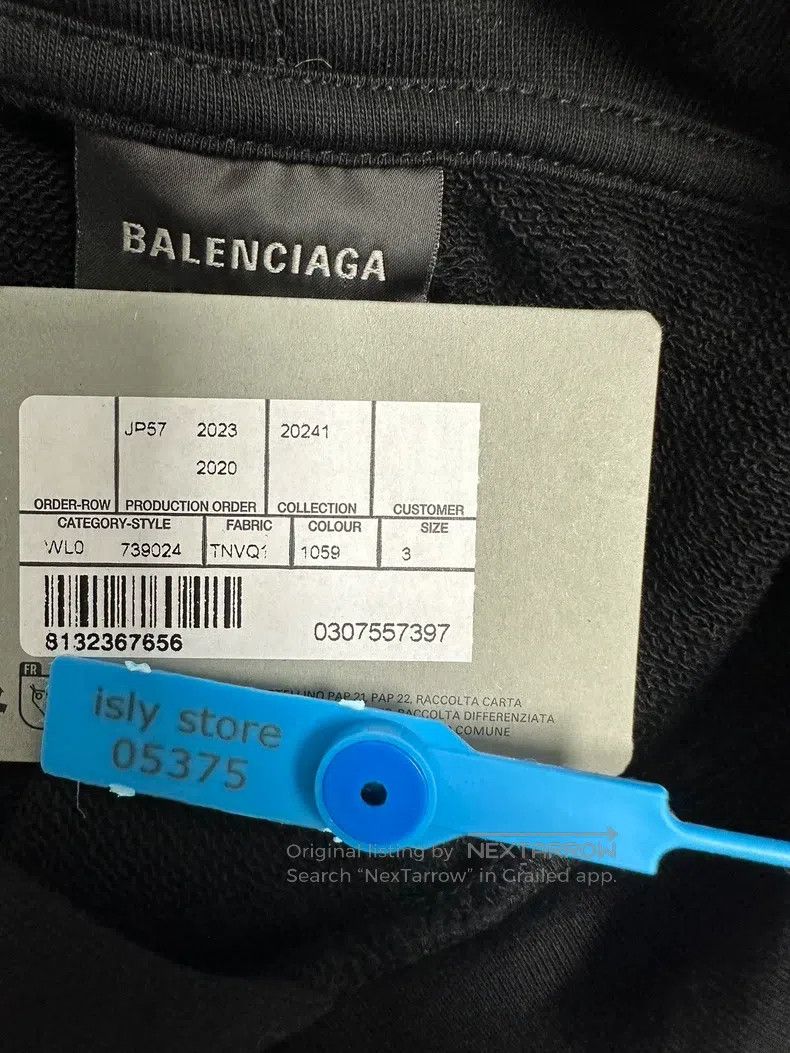 Balenciaga Balenciaga Letter Printed Cotton Hooded Long Sleeve Sweats Size US L / EU 52-54 / 3 - 4 Thumbnail