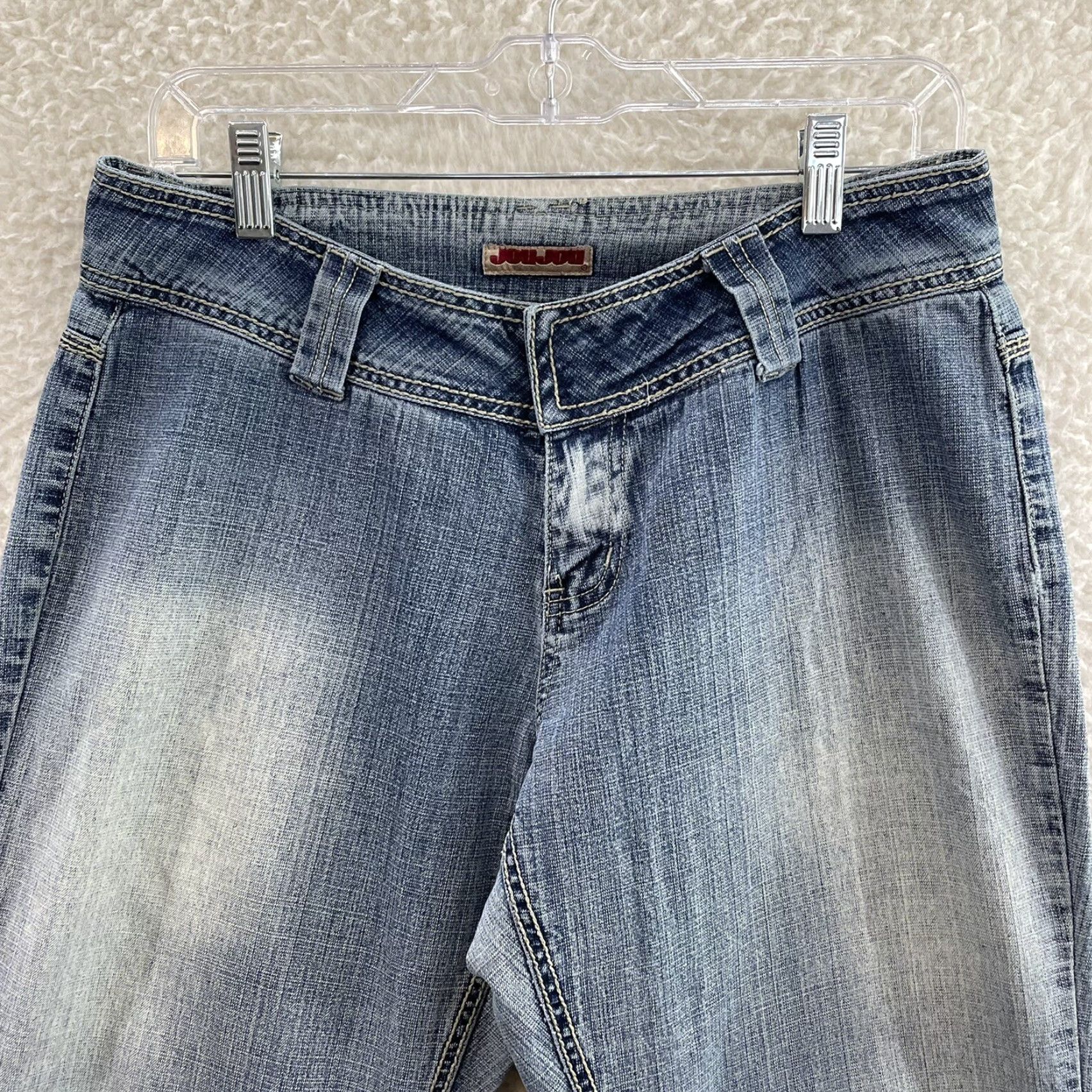 Vintage VINTAGE Y2K Jeans Bootcut Flare Low Mid Rise Burnout Pocketless 10/29 Womens Jeans Blue Size 32" / US 10 / IT 46 - 3 Thumbnail