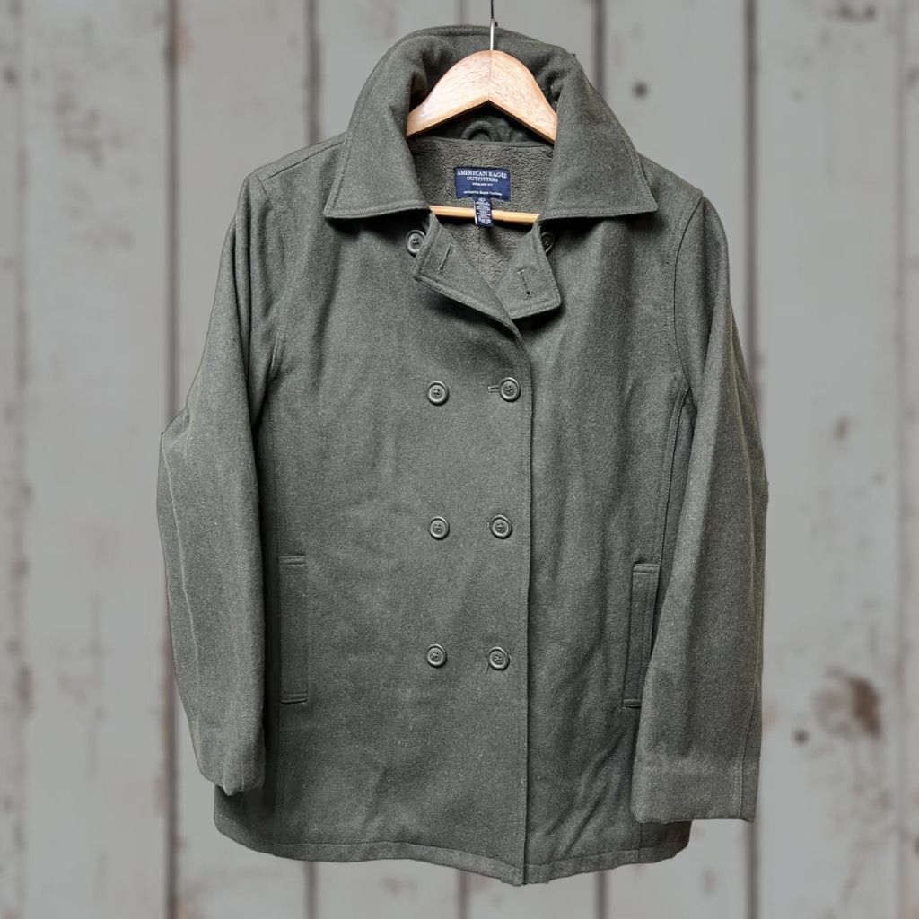 American Eagle Outfitters **Women's Green Wool Blend Pea Coat American Eagle Outfitters Large** User: Women's Green Wool Blend Pea Coat American Eagle Outfitters Large Size L / US 10 / IT 46 - 1 Thumbnail