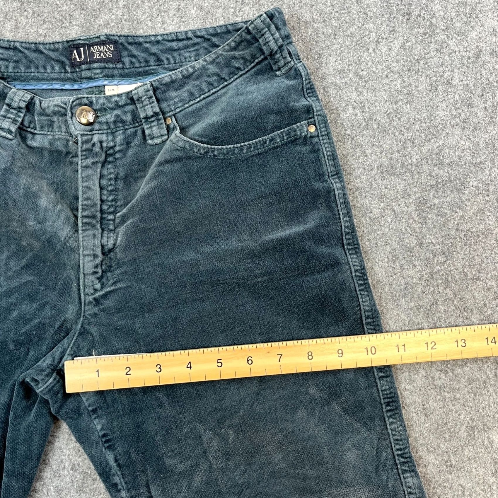 Vintage Armani Jeans Jeans Moleskin Velour Straight 31 30 UK 10 Blue Vintage GA Womens Regular Stretch Pants Size 32" / US 10 / IT 46 - 5 Thumbnail