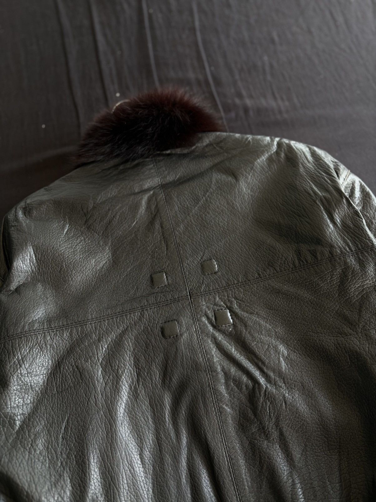 Leather Vintage 80s Noblesse Leather Blouson Jacket w/ Fur Collar Size US L / EU 52-54 / 3 - 8 Thumbnail