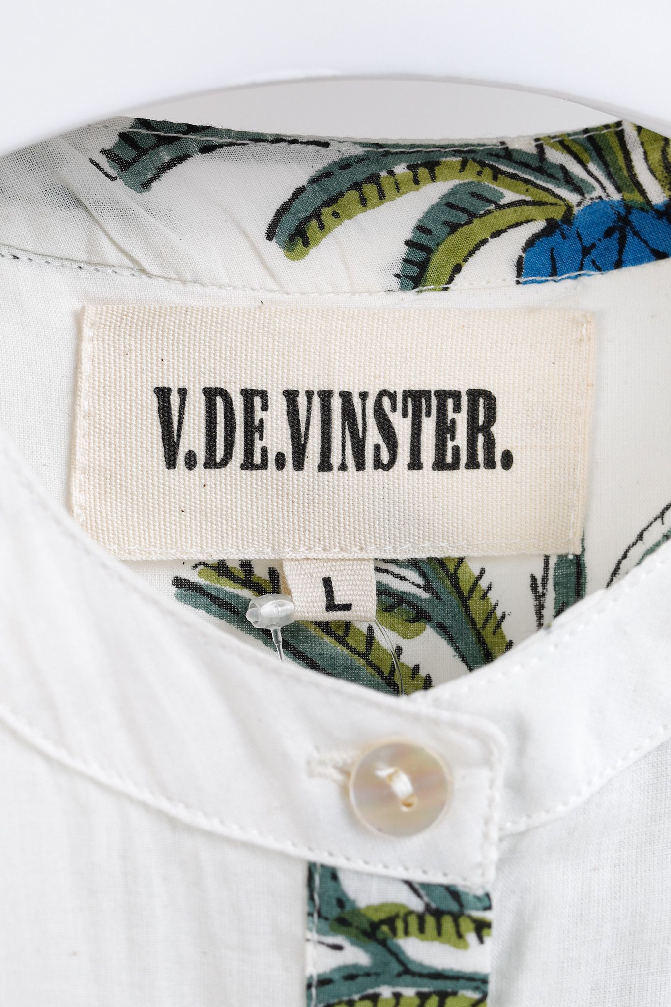 Designer V de Vinster White & Green Oversized Palm Tree Print Tunic Size L / US 10 / IT 46 - 4 Thumbnail