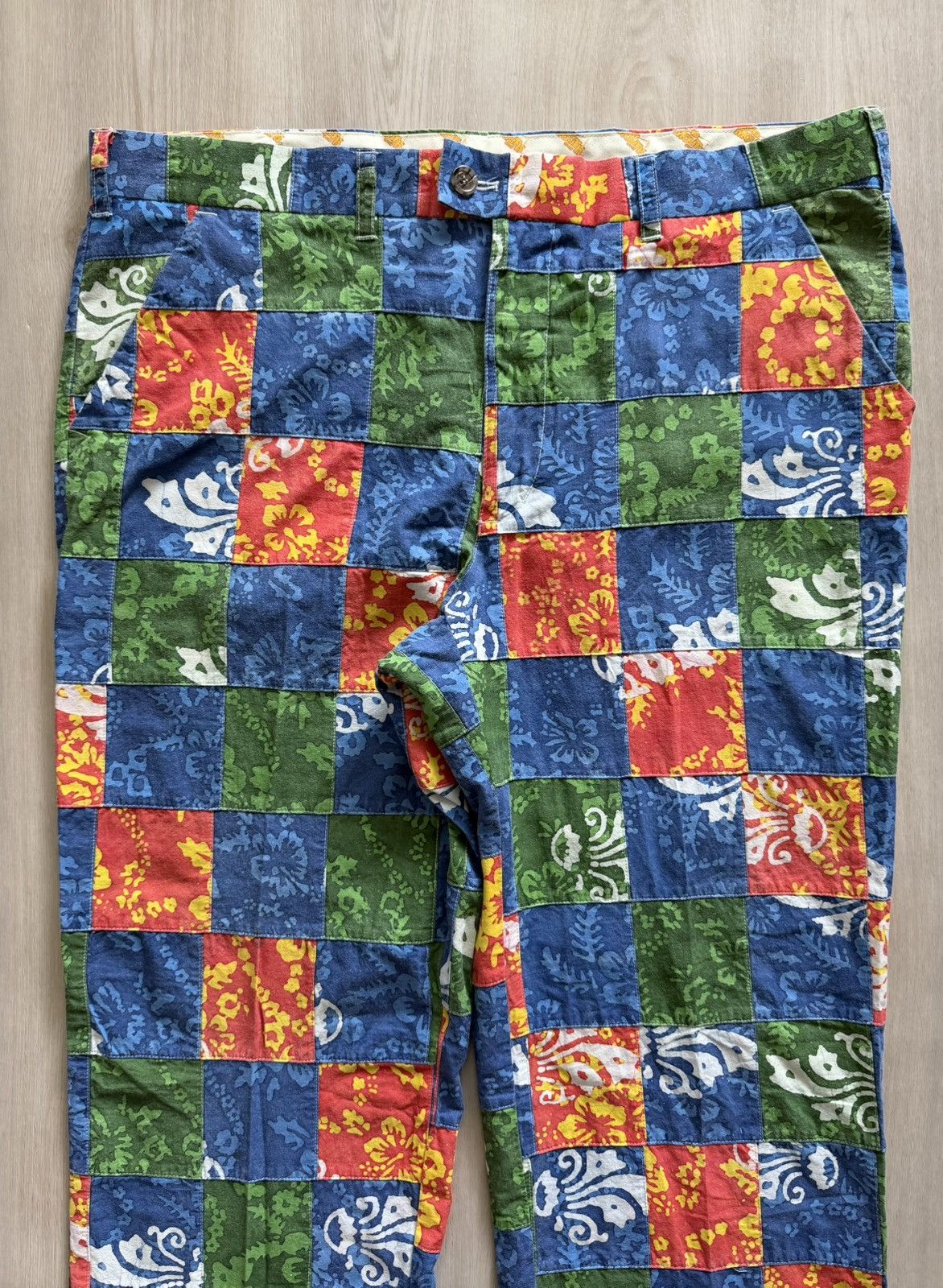 Other Mod Retro Hawaiian Patchwork Loudmouth Trouser Golf Sz 38x30 Size US 38 / EU 54 - 3 Thumbnail