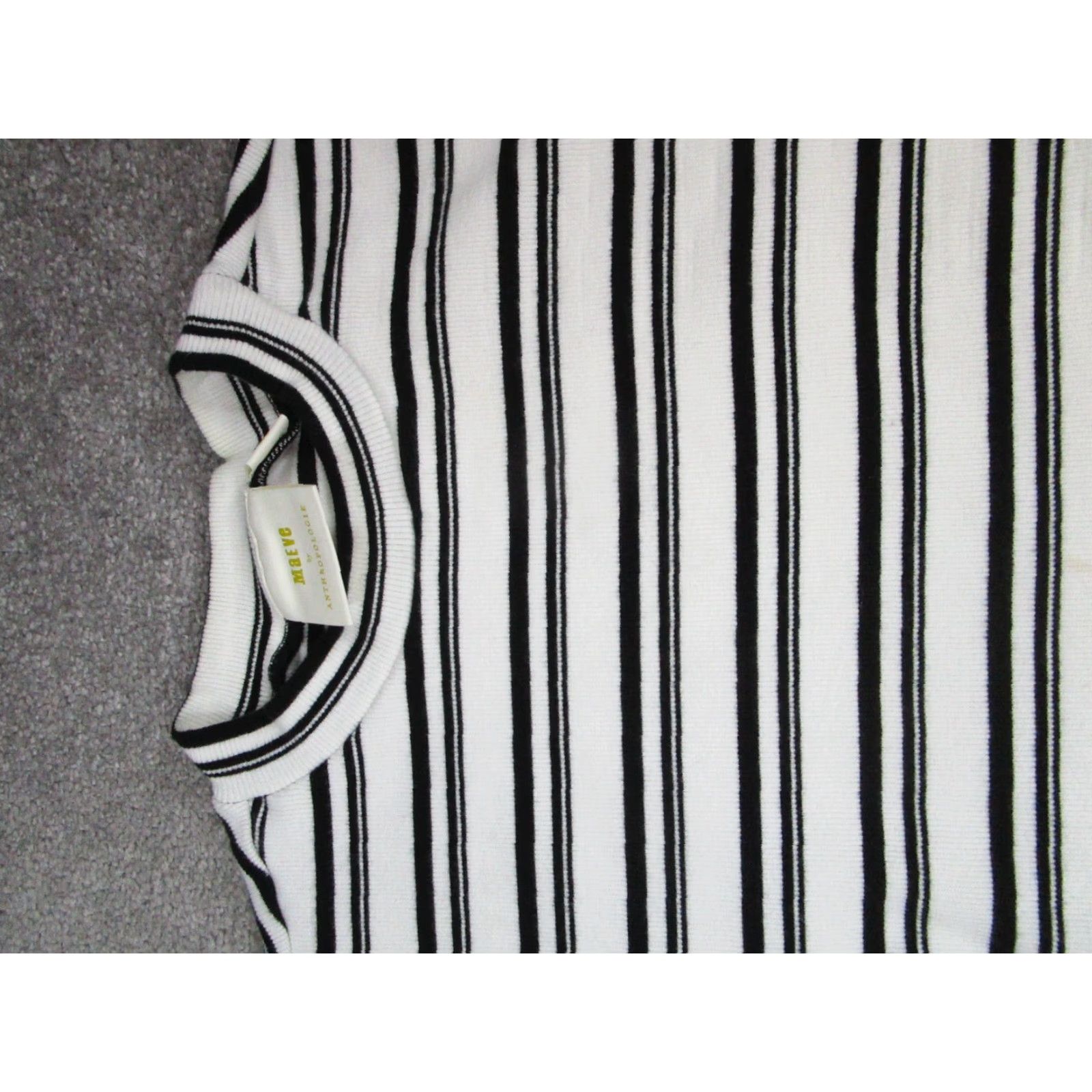Vintage Maeve Shirt Womens XL White Brown Cotton Knit Pullover Blouse Size XL / US 12-14 / IT 48-50 - 2 Thumbnail