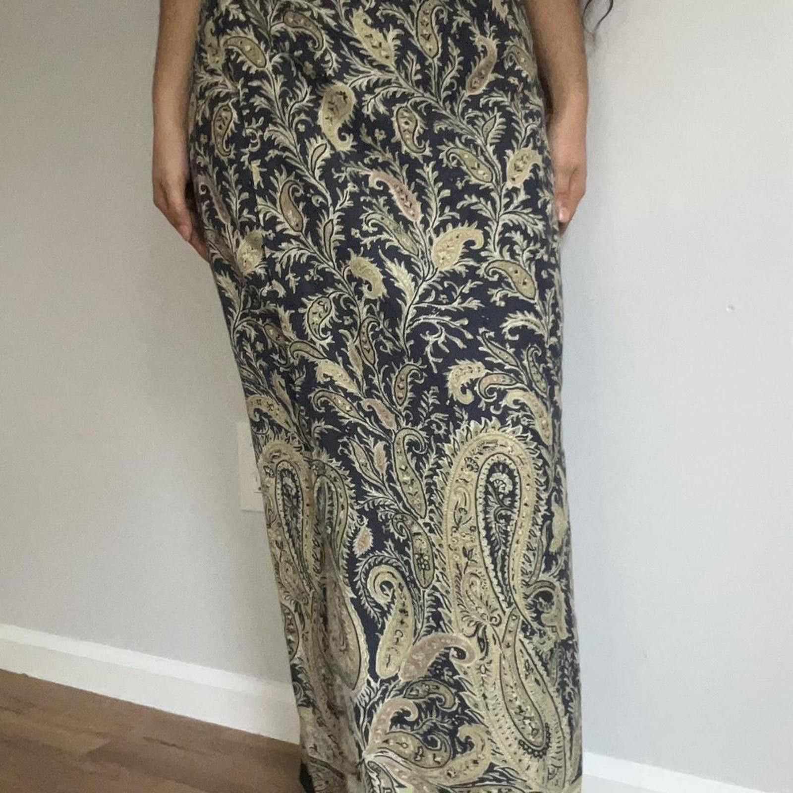 Other Blue green and cream paisley print maxi skirt #whimsygoth Size 28" / US 6 / IT 42 - 4 Thumbnail