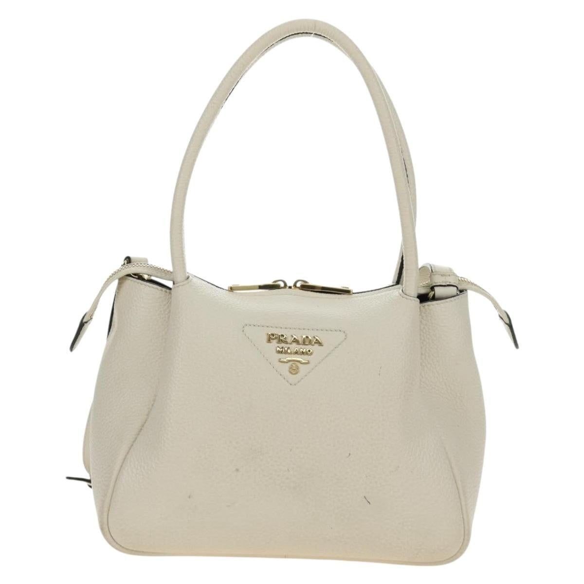 Prada Prada Vitello Leather Handbag Cream Size ONE SIZE - 1 Thumbnail