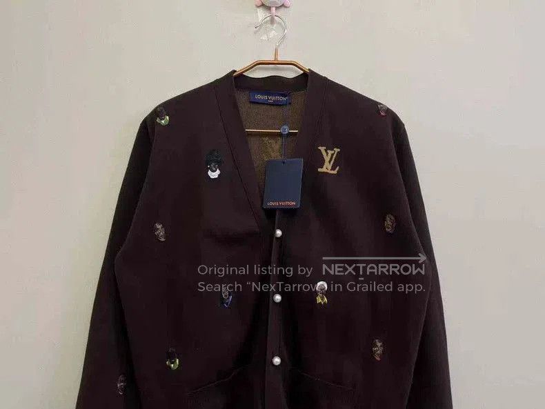Louis Vuitton LOUIS VUITTON LV x Pharrell Brown Embroidered Logo Cardigan Size US XL / EU 56 / 4 - 2 Thumbnail