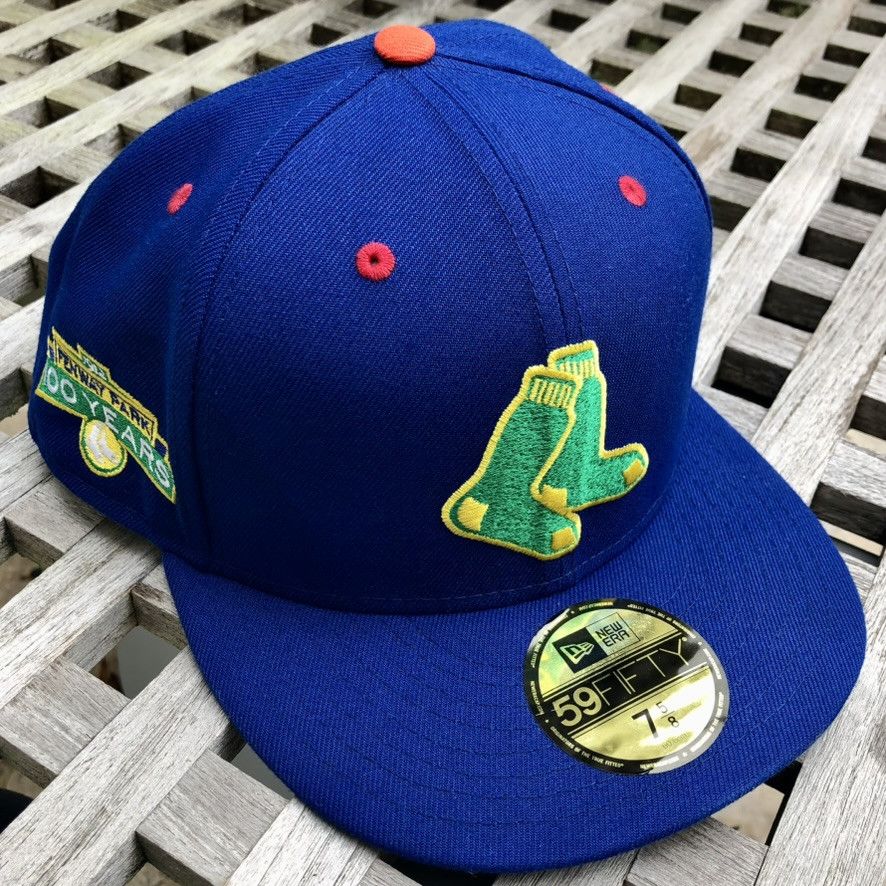New Era Boston Red Sox ROYGBIV 100 Patch Purple UV 59FIFTY Hat 7 5/8 Size ONE SIZE - 1 Thumbnail