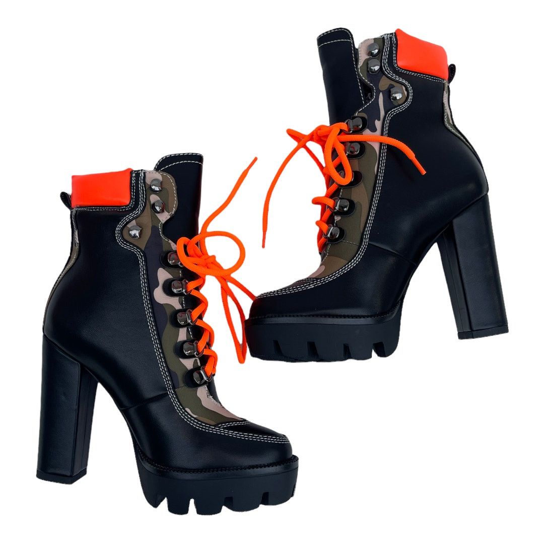 Azalea Azalea Wang Camouflage Lace Up Block Heeled Platform Boots 8 Size US 8 / IT 38 - 7 Thumbnail
