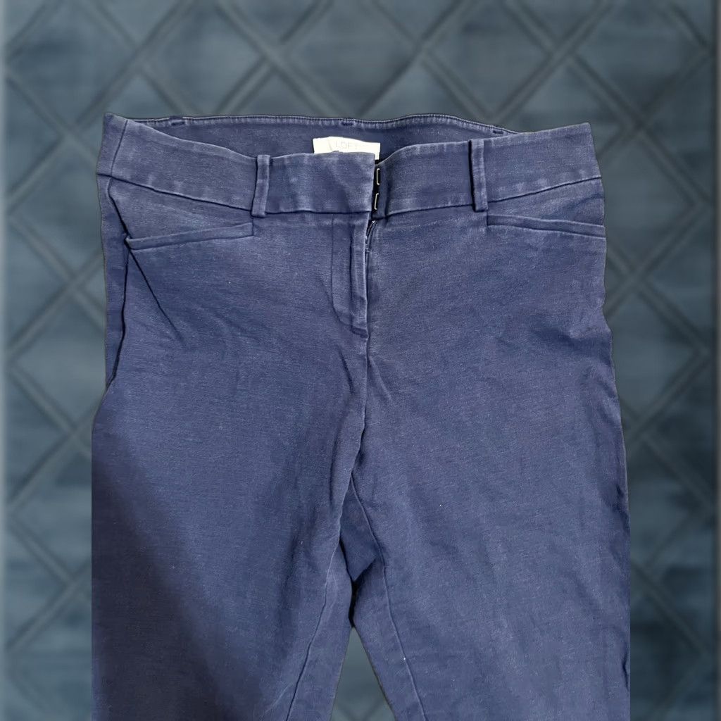 Ann Taylor VINTAGE Ladies Ann Taylor LOFT Marisa The Riviera Pant Chino Pants Size 10P Blue Size 32" / US 10 / IT 46 - 1 Thumbnail