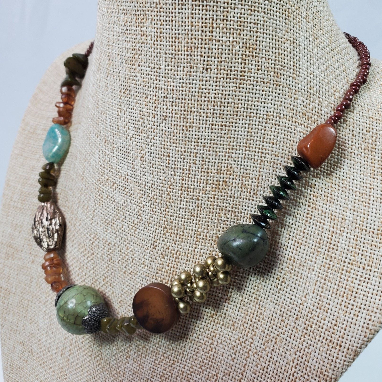 The Unbranded Brand Earthy Hippie Treska Multicolor Statement Bead Necklace 20" Size ONE SIZE - 3 Thumbnail