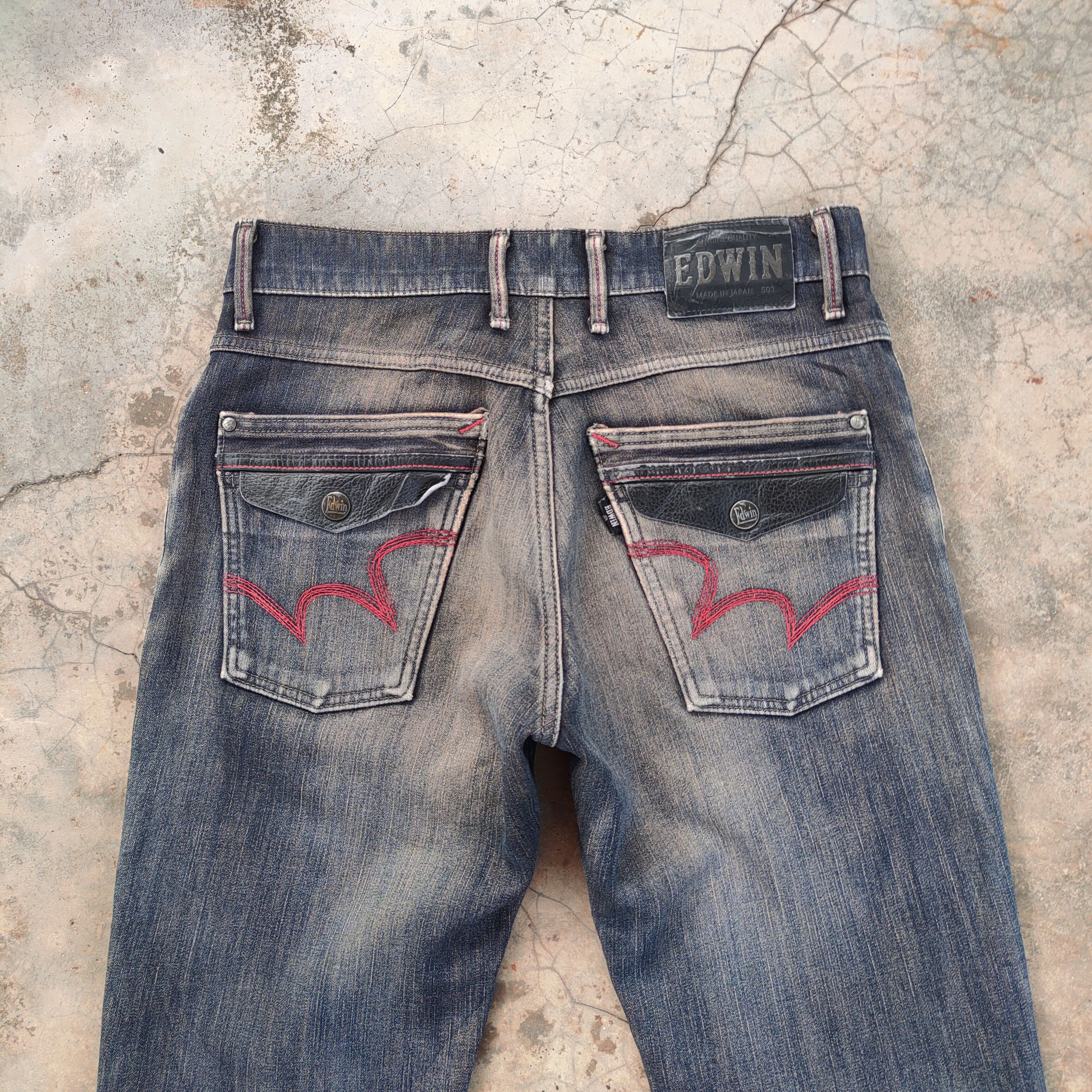 Edwin VINTAGE EDWIN FADED BLACK DISTRESSED JEANS PANTS Size US 29 - 8 Thumbnail