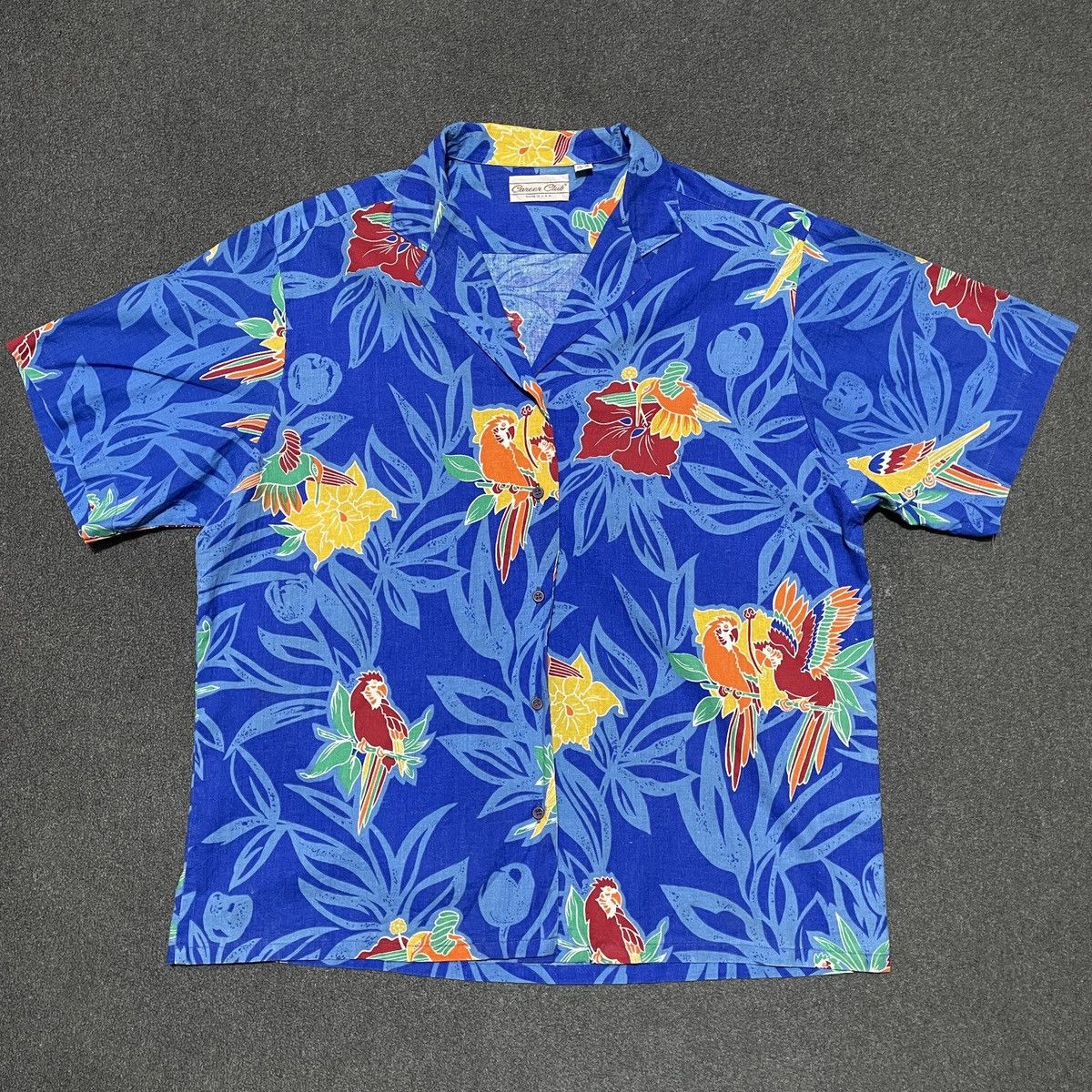 Vintage Vintage Carrer Club Parrots And Plants Open Collar Shirt Size US L / EU 52-54 / 3 - 1 Thumbnail