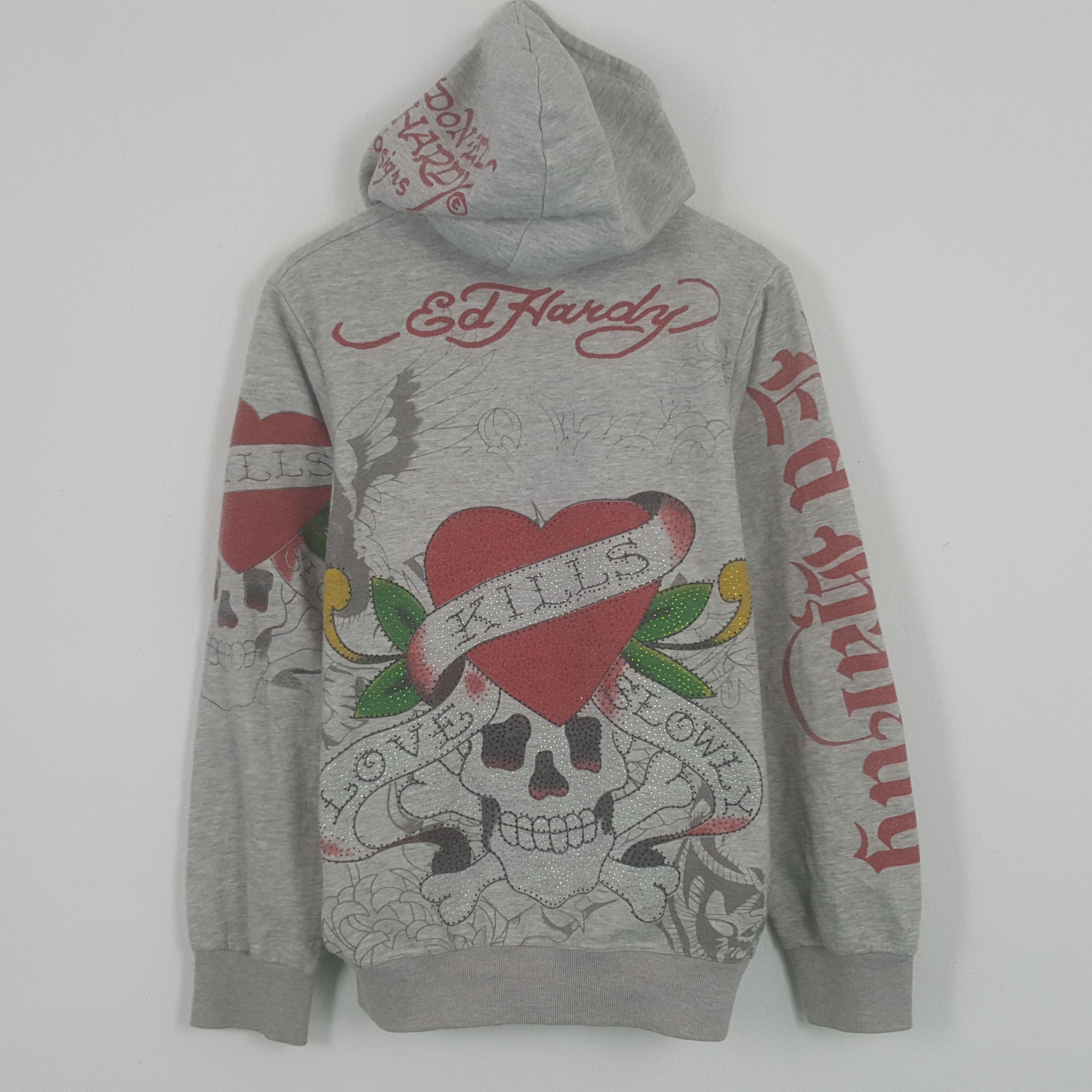 Christian Audigier × Ed Hardy × Vintage Vintage Ed Hardy Zipper Jacket With Hoodies Size US M / EU 48-50 / 2 - 3 Thumbnail
