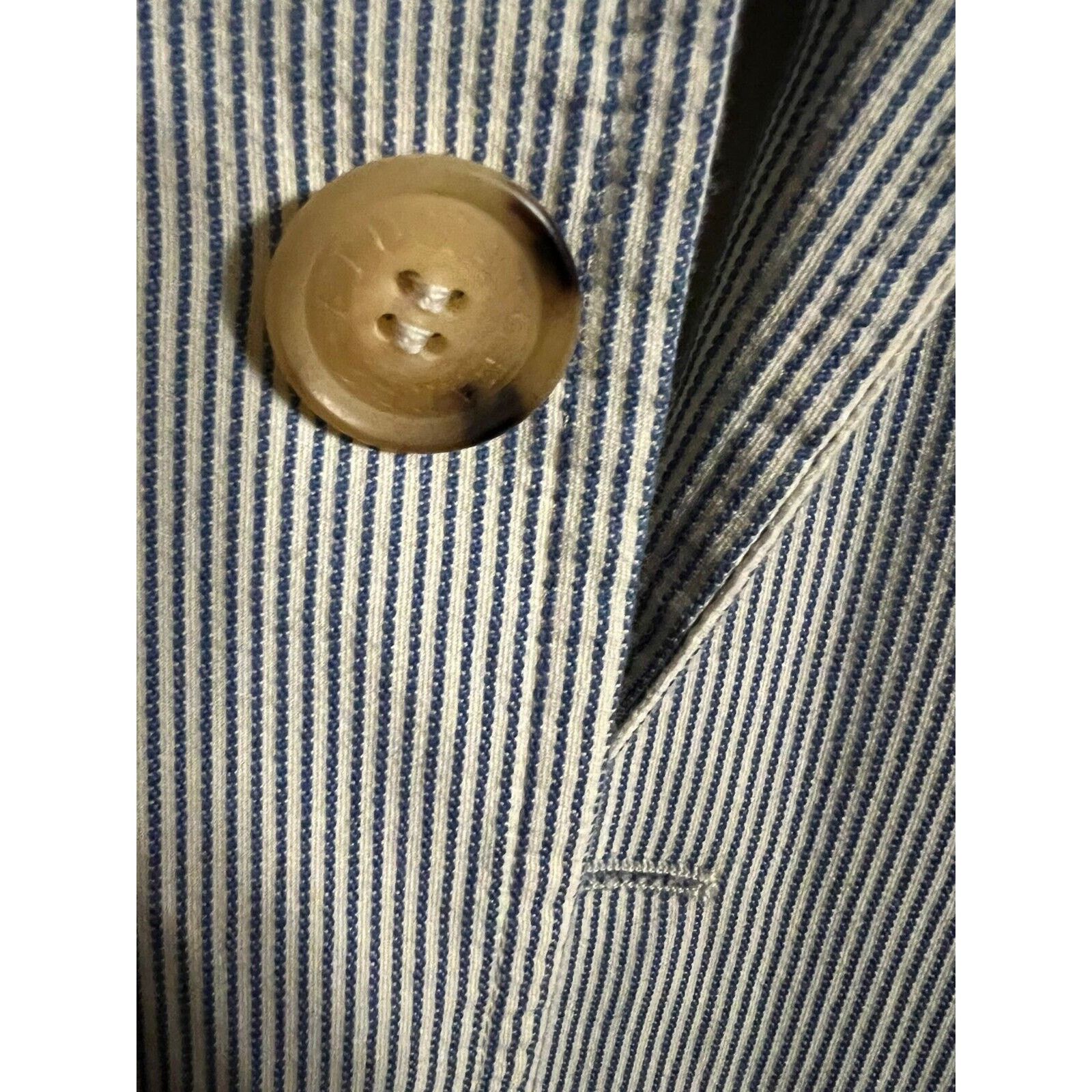 Luciano Barbera Luciano Barbera Blue And White Sport Coat 40R (Eu 50) Size 40R - 7 Thumbnail