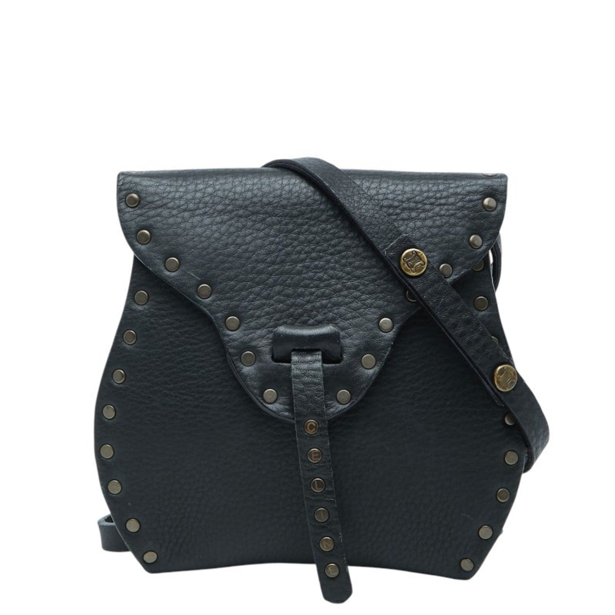 Celine Celine Studded Crossbody Mini Shoulder Bag Pochette in Black Leather for Women Size ONE SIZE - 1 Thumbnail