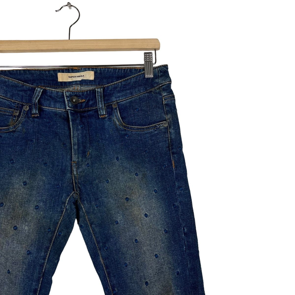 Issey Miyake 🔥 SUPER HAKKA POLKADOT SKINNY JEANS Size US 30 / EU 46 - 5 Thumbnail
