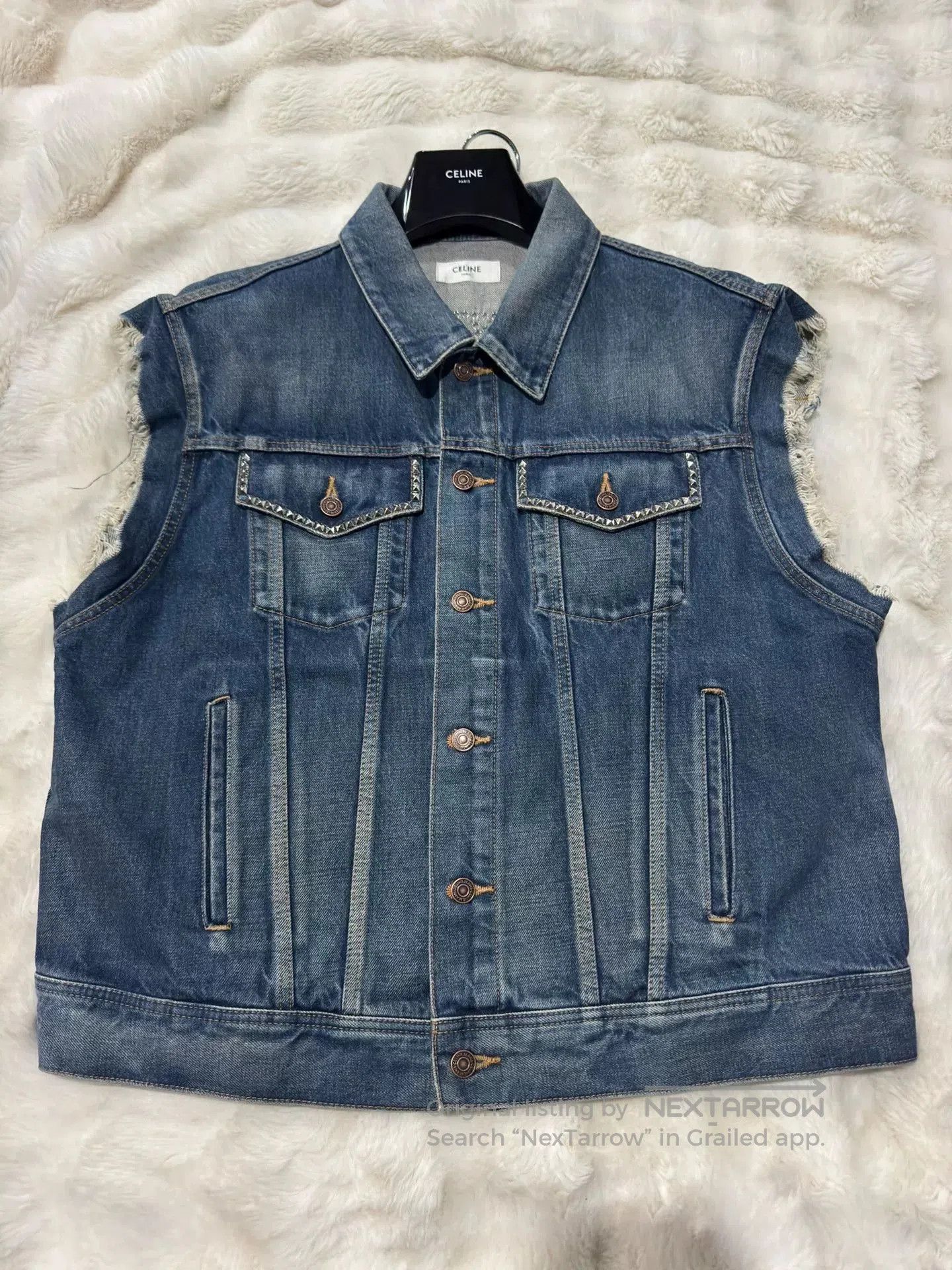 Celine Celine Runway Studded Denim Vest. Size US M / EU 48-50 / 2 - 5 Thumbnail