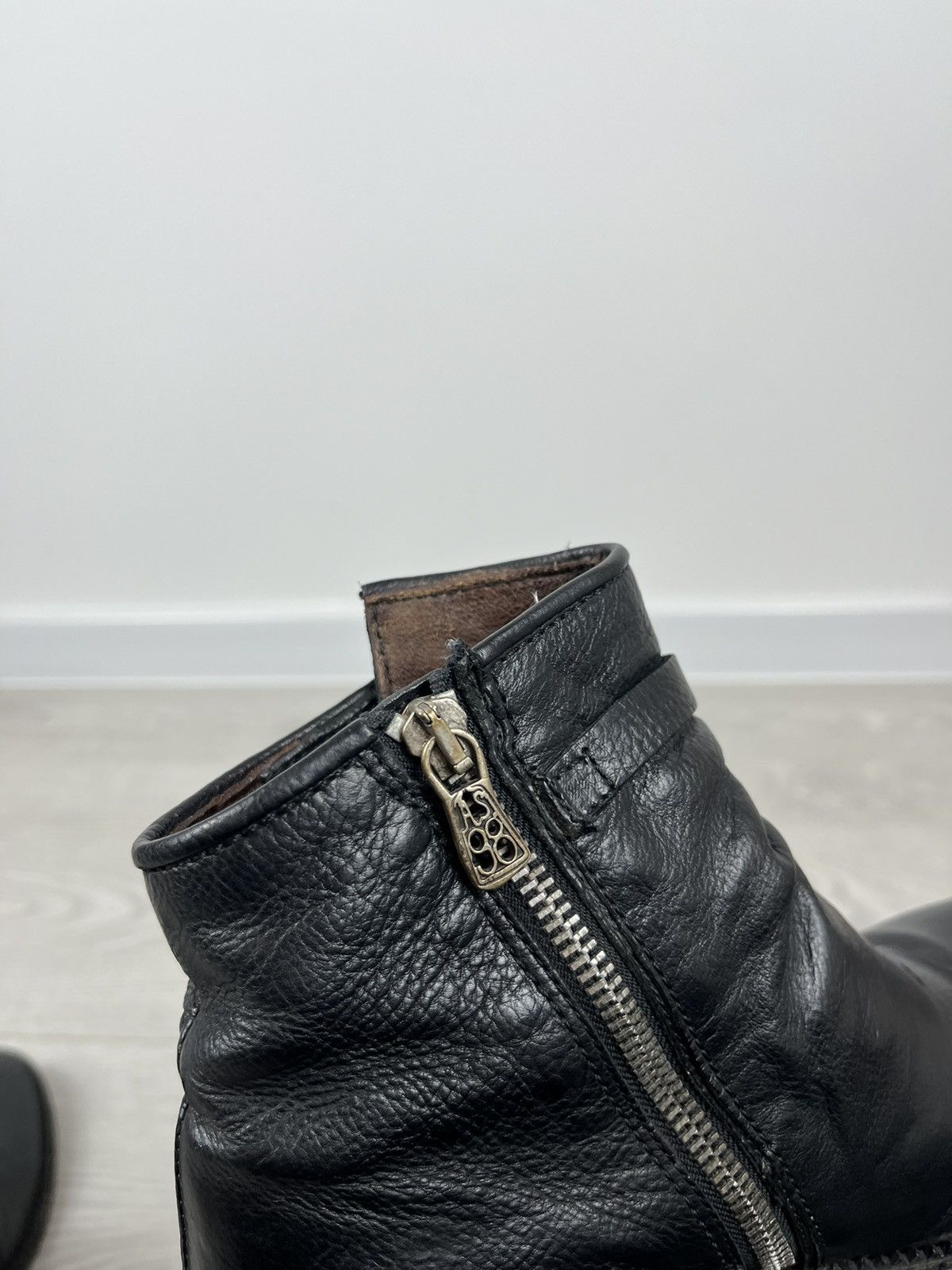 A.S.98 × Leather Airsteps A.S. 98 Black Leather Heel Zip Avante Garde Boots Size US 7 / IT 37 - 10 Thumbnail