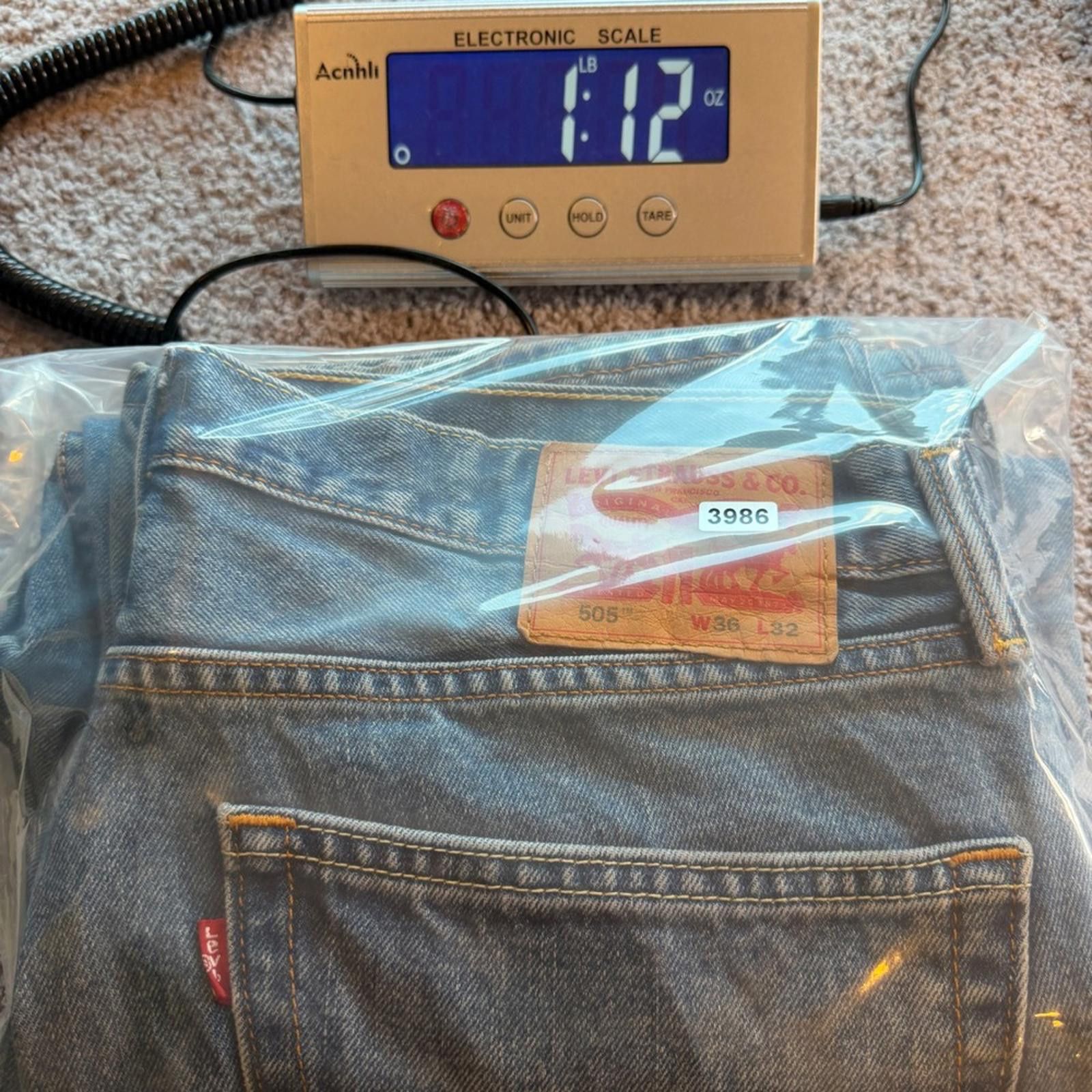 Levi's Levis 505 Jeans Men 36x32 Regular Fit Blue Denim Straight Size US 36 / EU 52 - 10 Thumbnail
