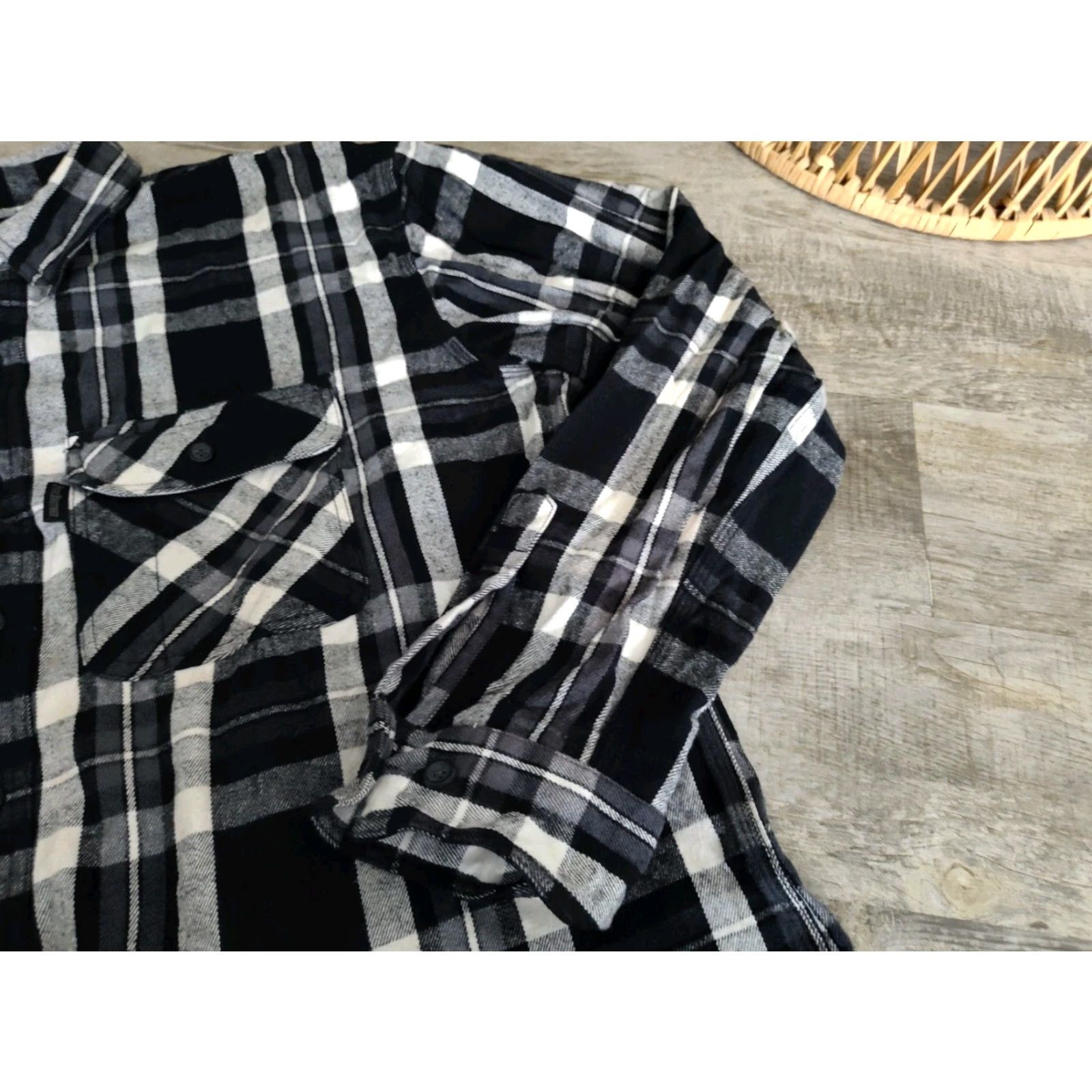 Vintage Five Brothers XLT Black Plaid Flannel Button-Up Shirt Mens Heavyweight Workwear Casual 90s Grunge Size US XL / EU 56 / 4 - 3 Thumbnail