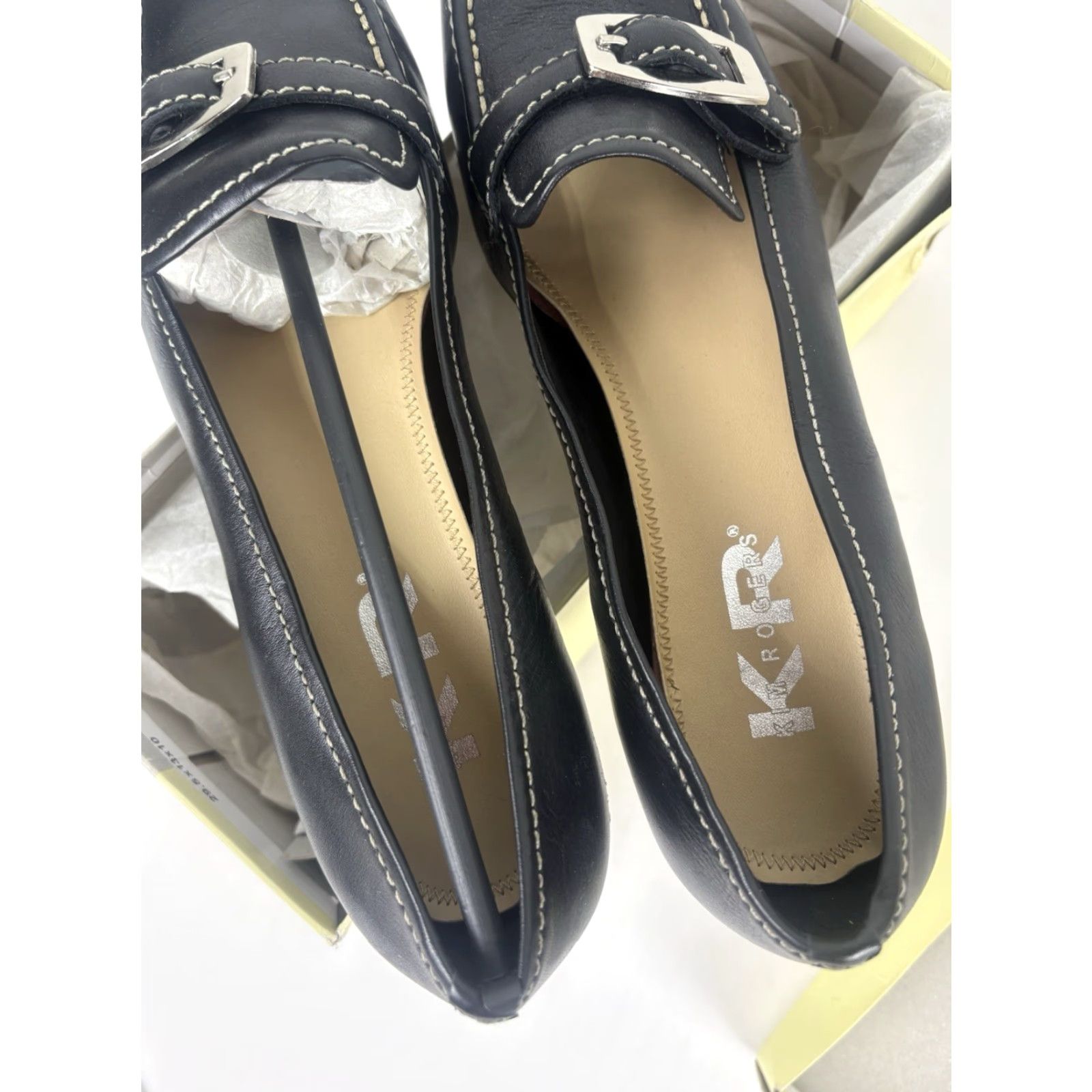 Vintage Kim Rogers Angela Women's Black Leather Slip-On Flats Size 10M Casual Comfort City Preppy Size US 10 / IT 40 - 4 Thumbnail