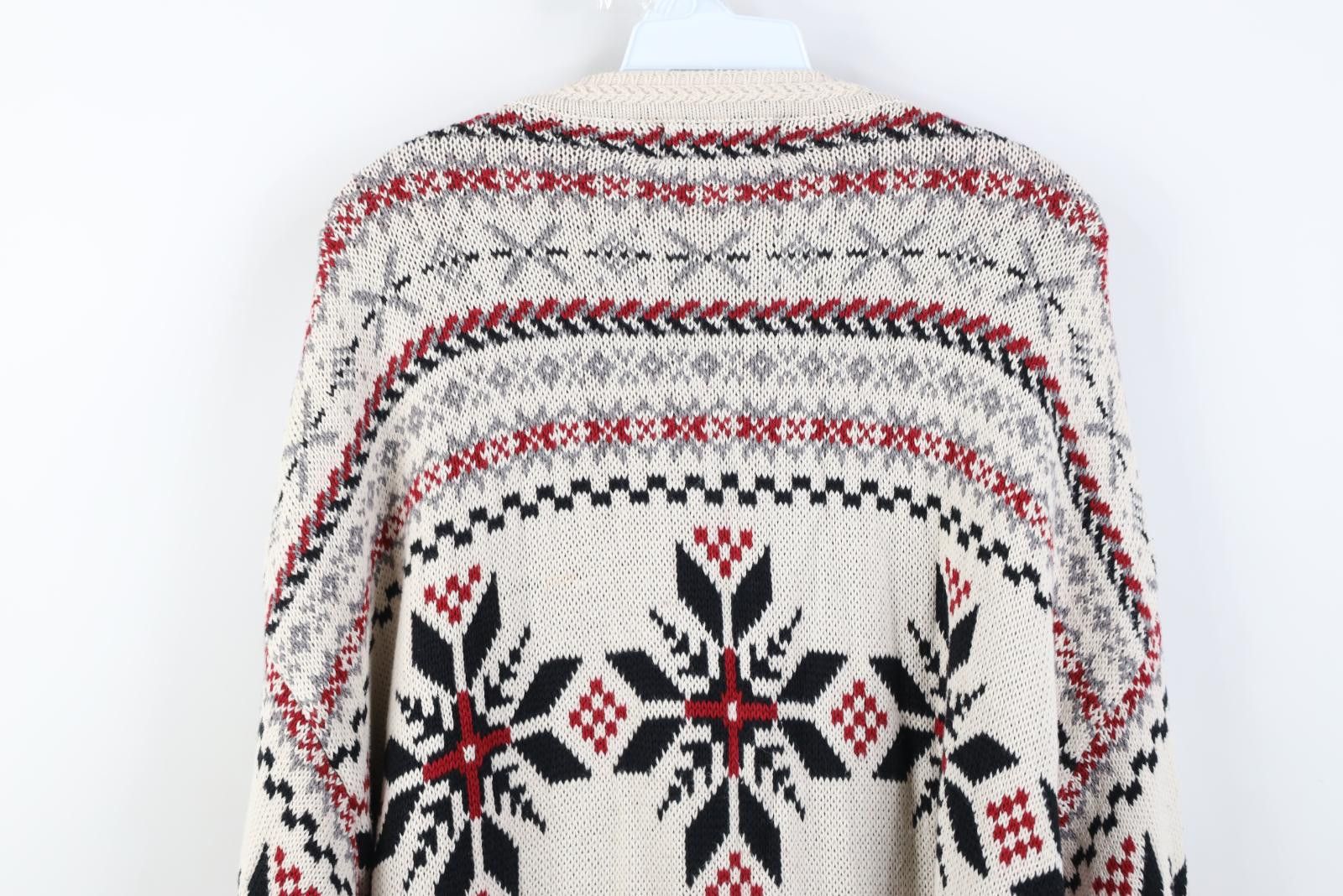 Vintage Vintage 90s Streetwear Knit Fair Isle Snowflake Sweater Size US XL / EU 56 / 4 - 11 Thumbnail