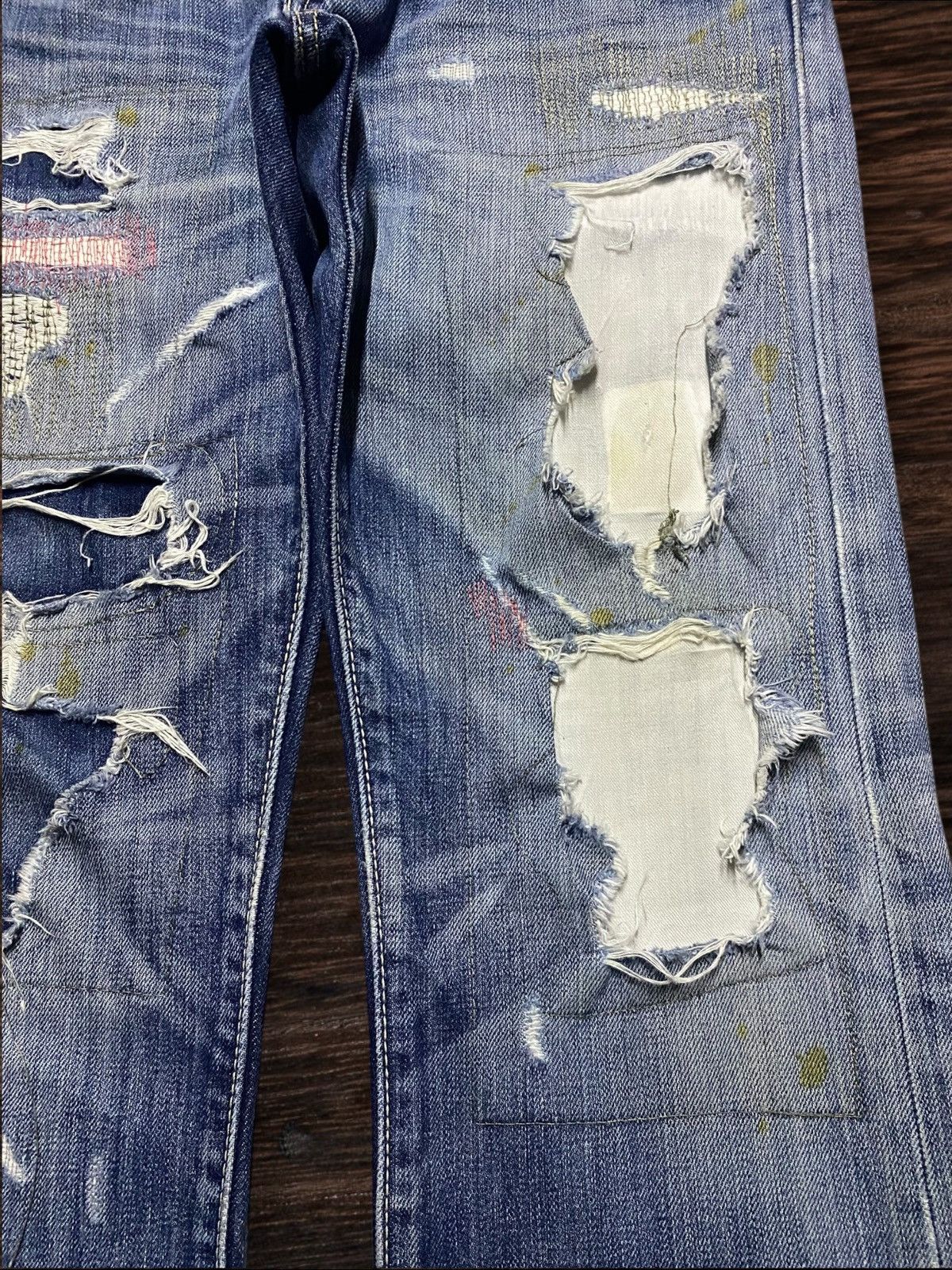 Levi's Vintage Levis 505 Ripped Patches Slim Straight Jeans Size US 30 / EU 46 - 8 Thumbnail