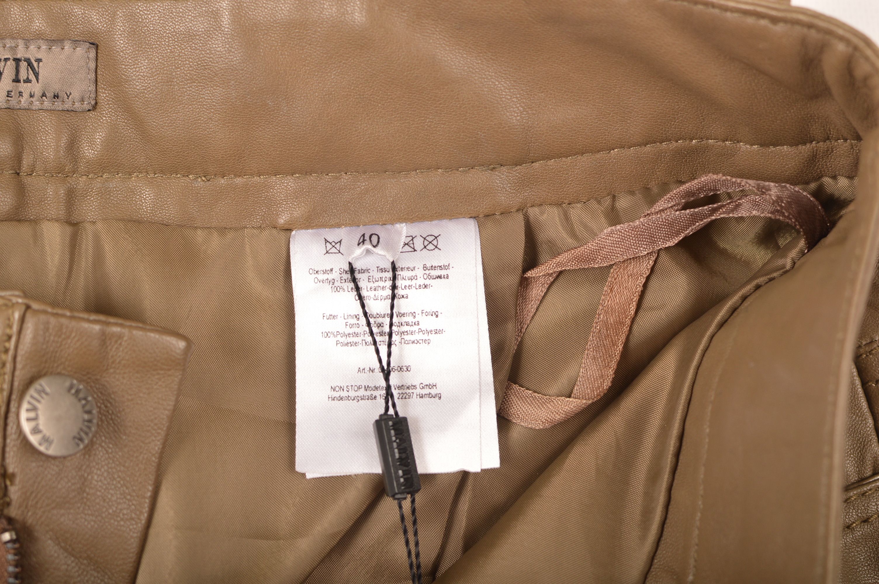 Designer × Leather Malvin Hamburg Germany Womens Olive Leather Pants Size 27" / US 4 / IT 40 - 5 Thumbnail