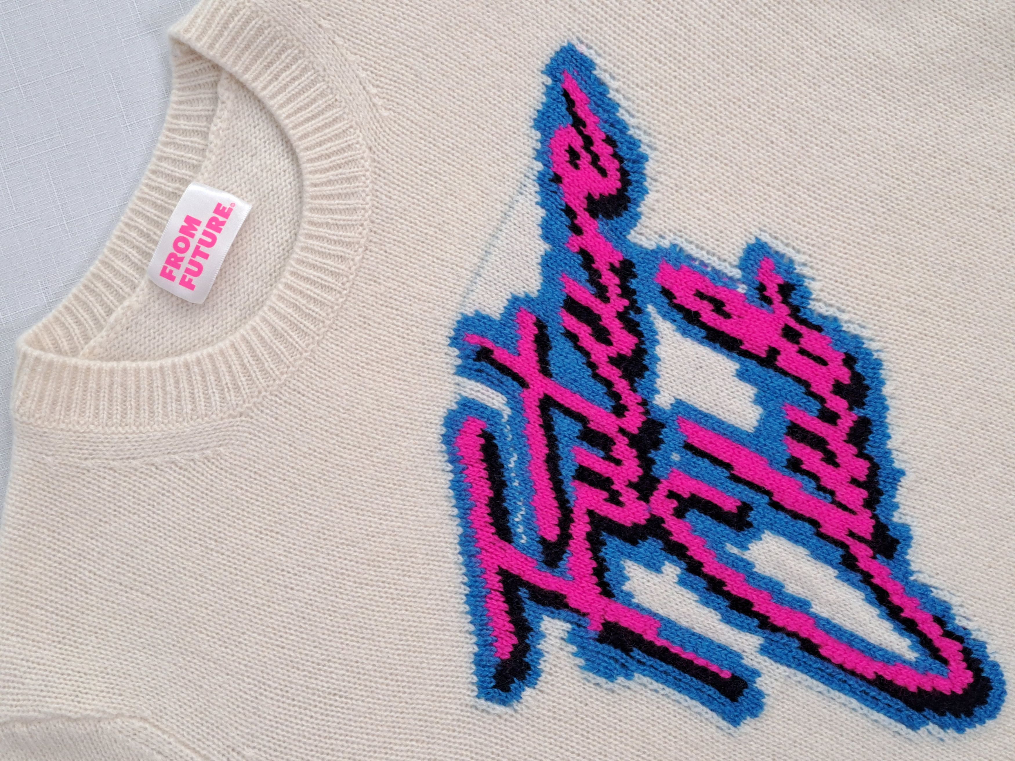 Designer FROM FUTURE "Future Club" cashmere jumper. Size M / US 6-8 / IT 42-44 - 5 Thumbnail