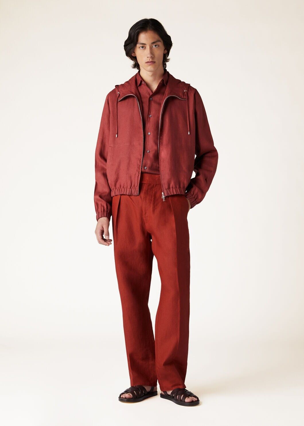 Loro Piana o1srvl11e0325 Bomber Jacket in Burgundy Size US XXL / EU 58 / 5 - 2 Thumbnail