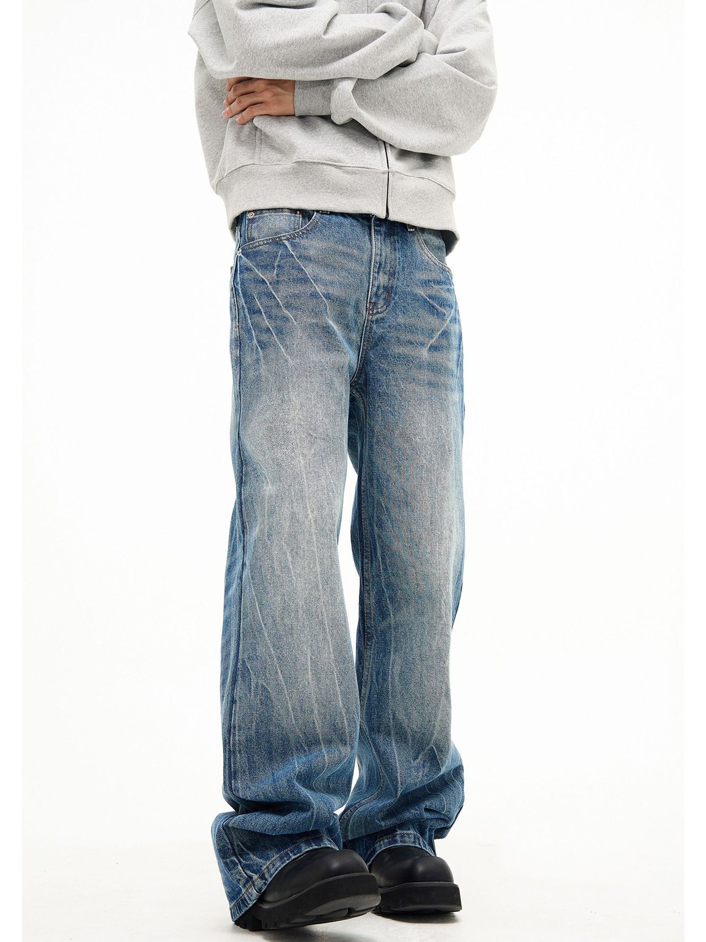 Japanese Brand × Jean Lightning wash vintage cleanfit straight bootcut jeans Size US 32 / EU 48 - 3 Thumbnail
