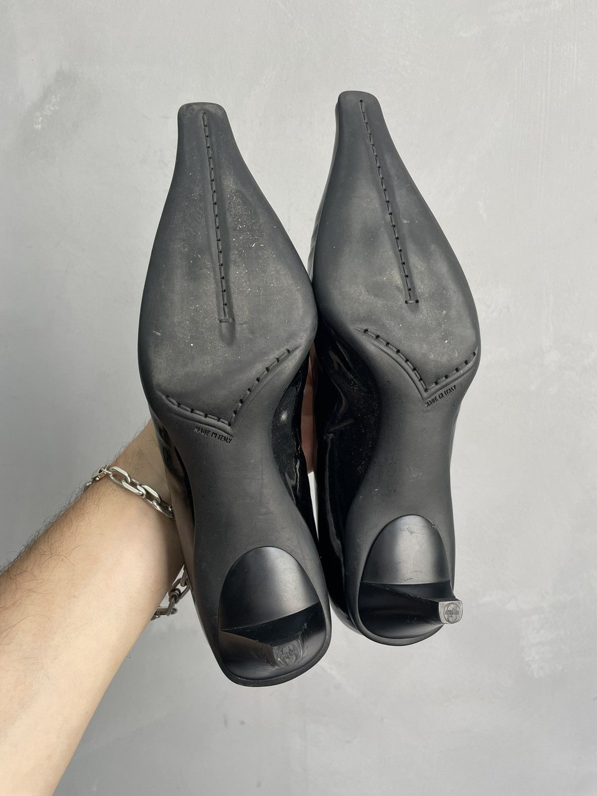 Prada PRADA Kitten Heels Patent Leather Mules Pointed Toe 37 / 7 Size US 7 / IT 37 - 11 Thumbnail