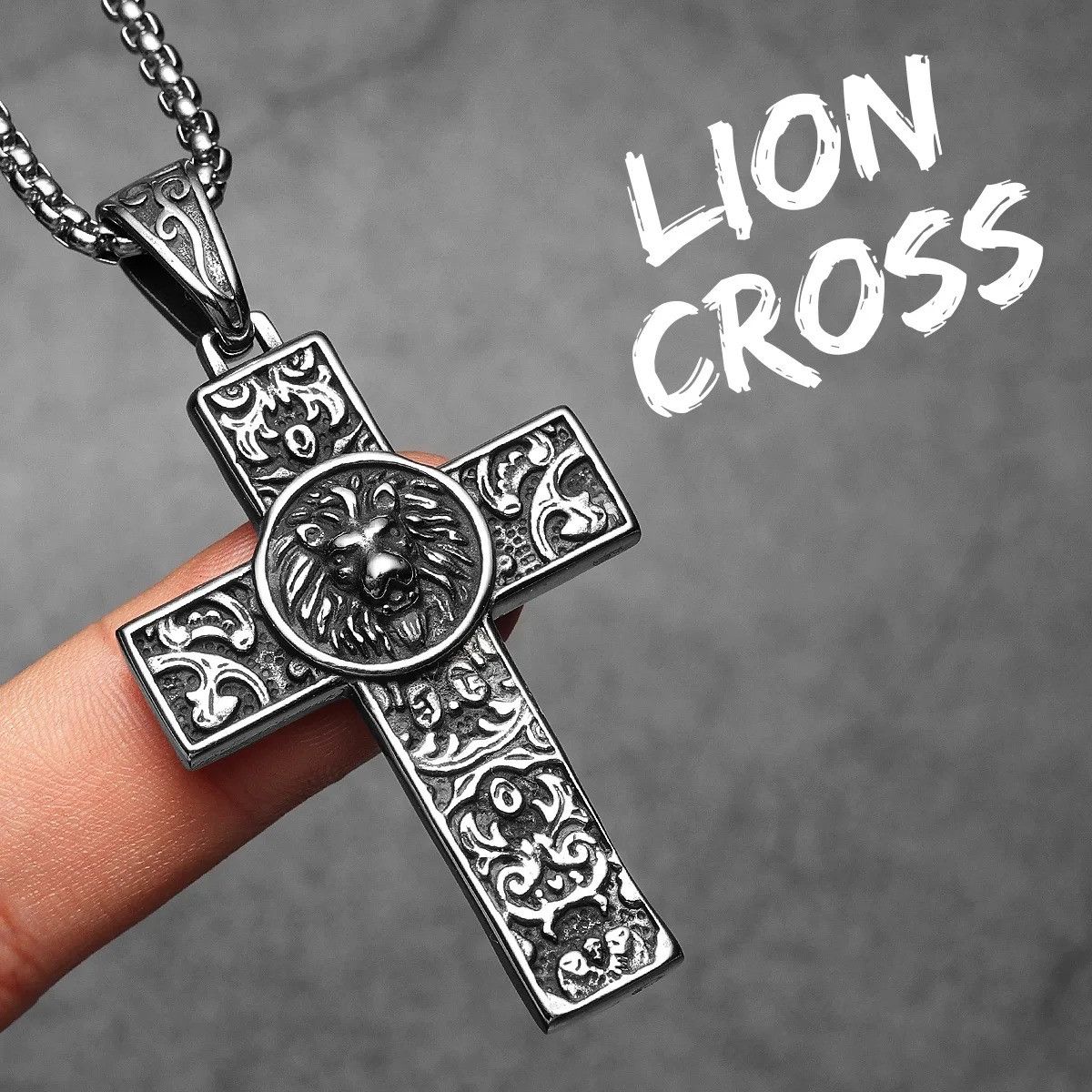 Other Lion Carving Cross Pendant Accessories Necklace Gifts Size ONE SIZE - 7 Thumbnail