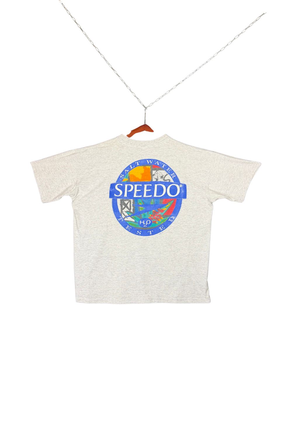 Speedo 90s Speedo Salt Water Tested USA Single Stitch Graphic Tee Size US XL / EU 56 / 4 - 1 Thumbnail