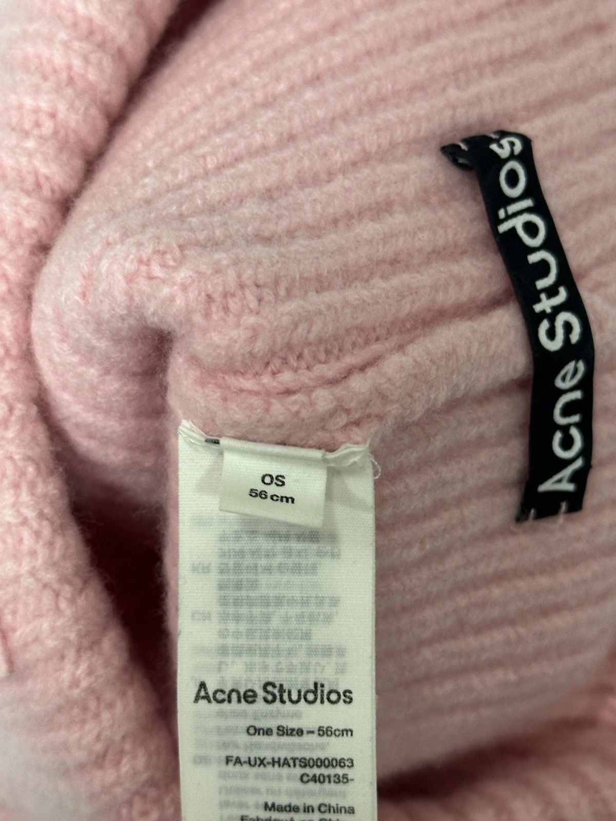Acne Studios Acne Studios Face Logo Wool Pink Beanie Hat Size 56 cm Size ONE SIZE - 5 Thumbnail