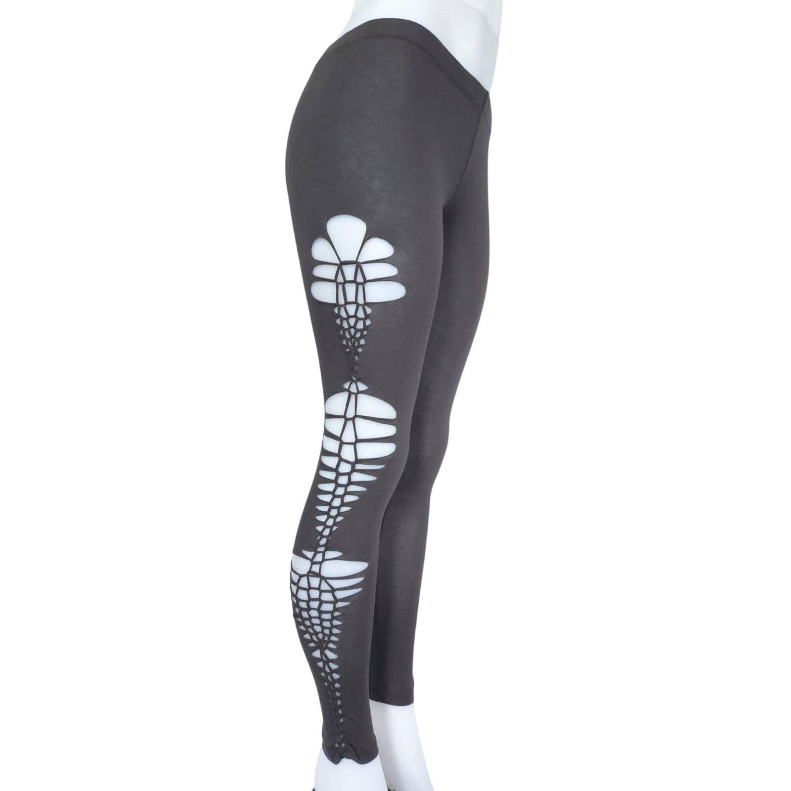Designer SolAura Designs EARTHBOUND LATTICE Cut Leggings LARGE Size 32" / US 10 / IT 46 - 6 Thumbnail