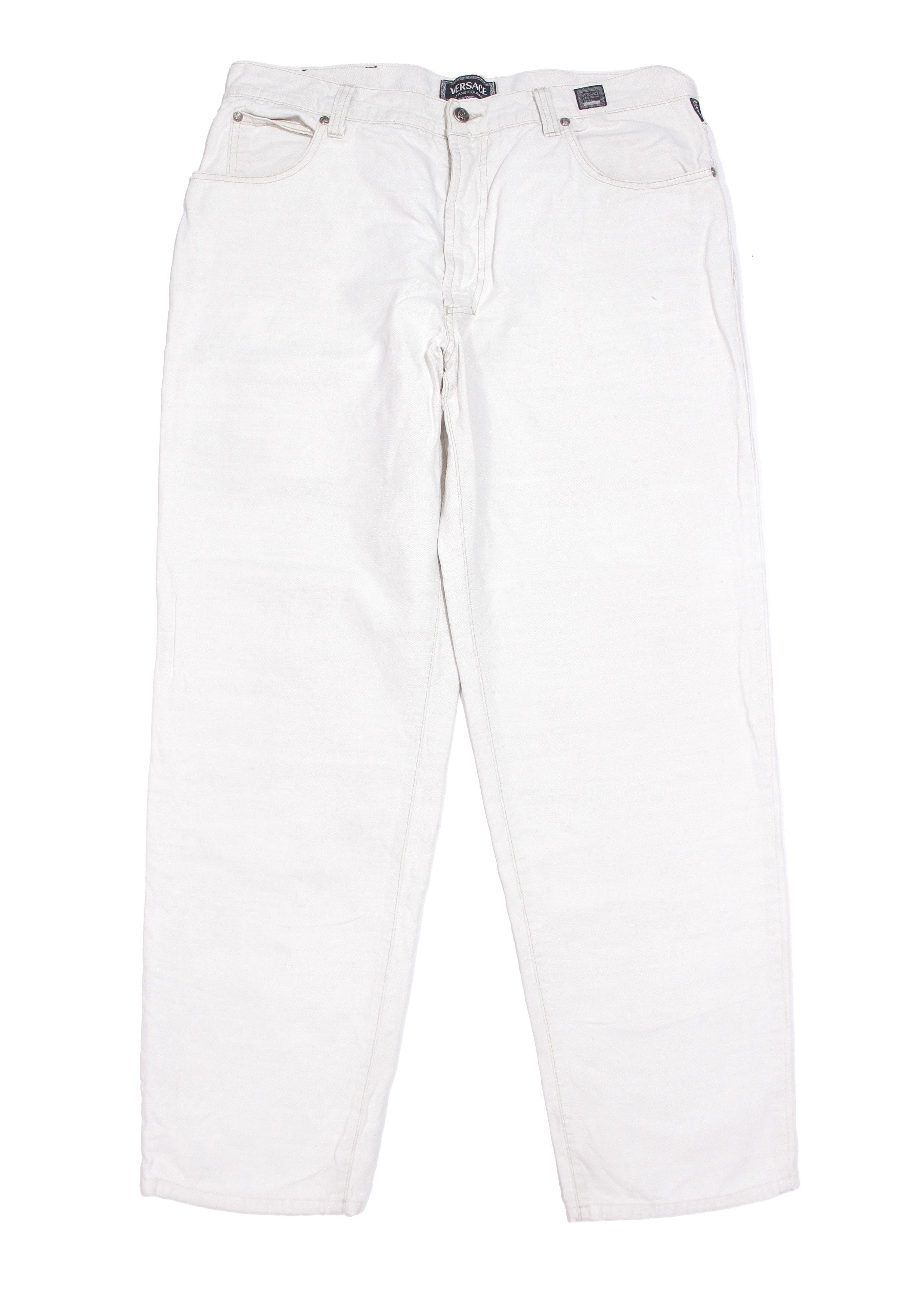 Versace 90S Medusa Buttons Cotton Linen Jeans Vintage Size US 40 / EU 56 - 1 Thumbnail