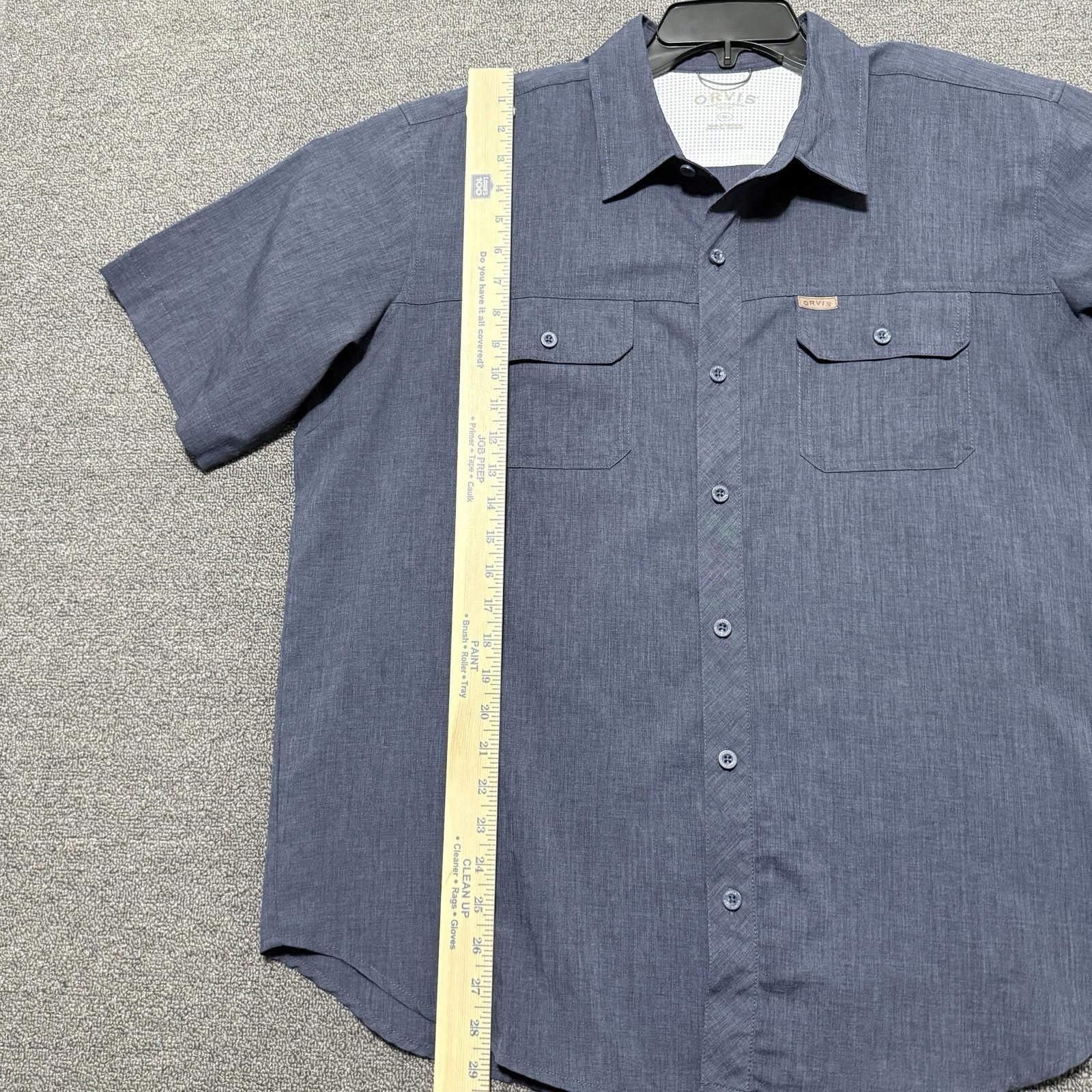 Orvis Orvis Mens XL Grey/Blue SS Button Up Shirt Gorpcore Hiking Size US XL / EU 56 / 4 - 5 Thumbnail