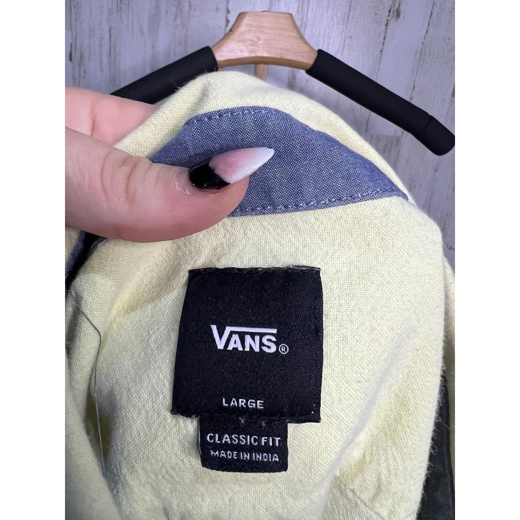 Vans Vans Men's Short Sleeve Button-Up Shirt Yellow Size Large Size US L / EU 52-54 / 3 - 4 Thumbnail