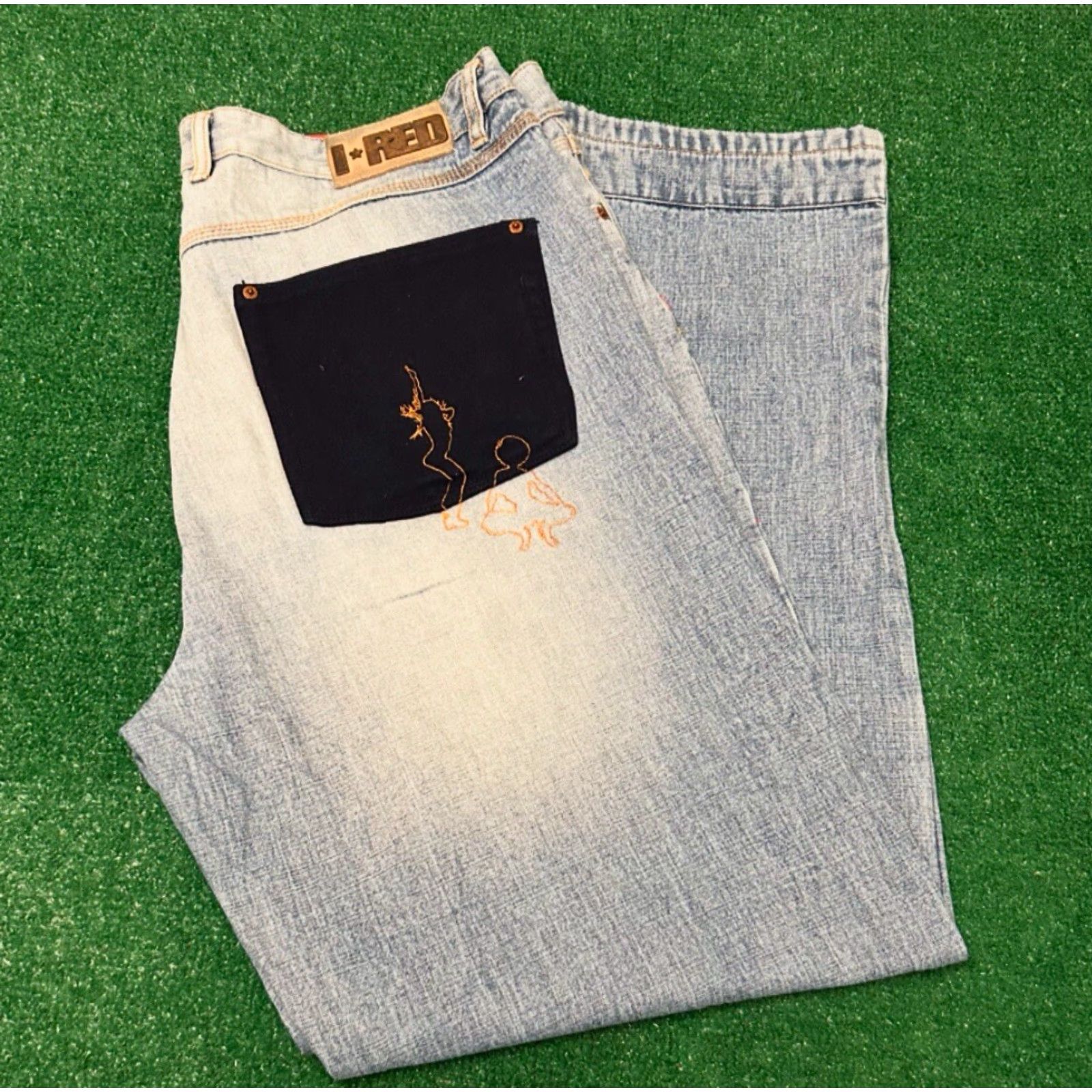 Vintage VINTAGE Indigo RED Playaz Baggy Skater Grunge Jeans VTG Mens 40 Hip Hop Wide-Leg 40x32 Men Size US 40 / EU 56 - 6 Thumbnail
