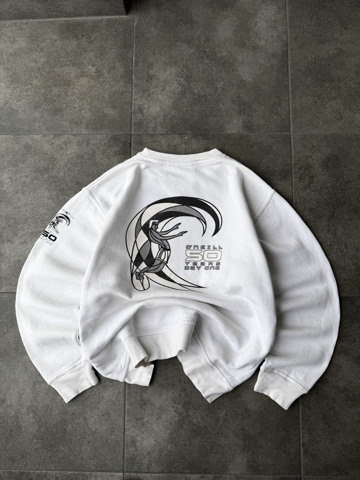 Rare Vintage Oneill Oversized Sweatshirt Big Print Y2k White