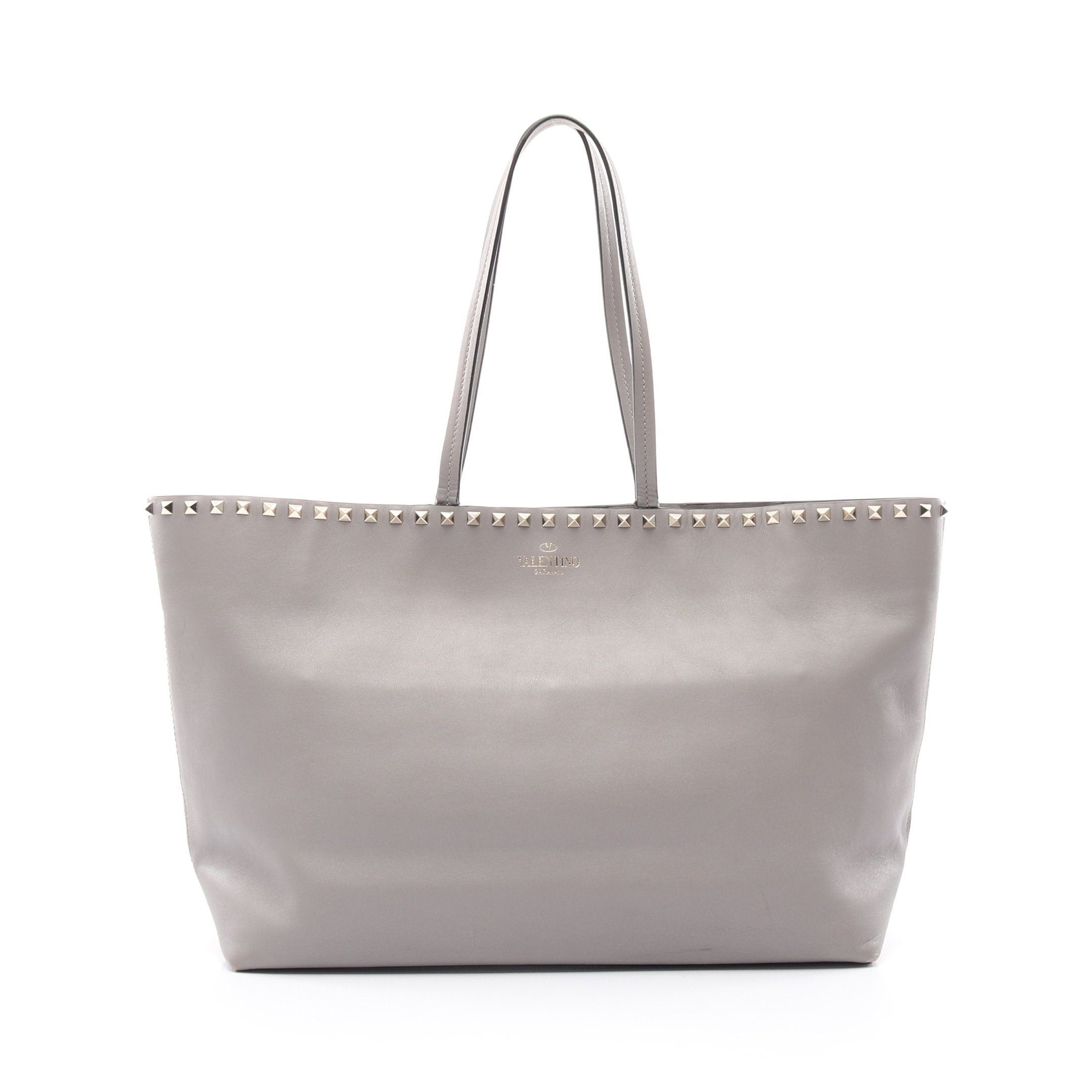 Valentino Valentino Rockstud Shoulder Bag Tote Leather Gray Size ONE SIZE - 1 Thumbnail