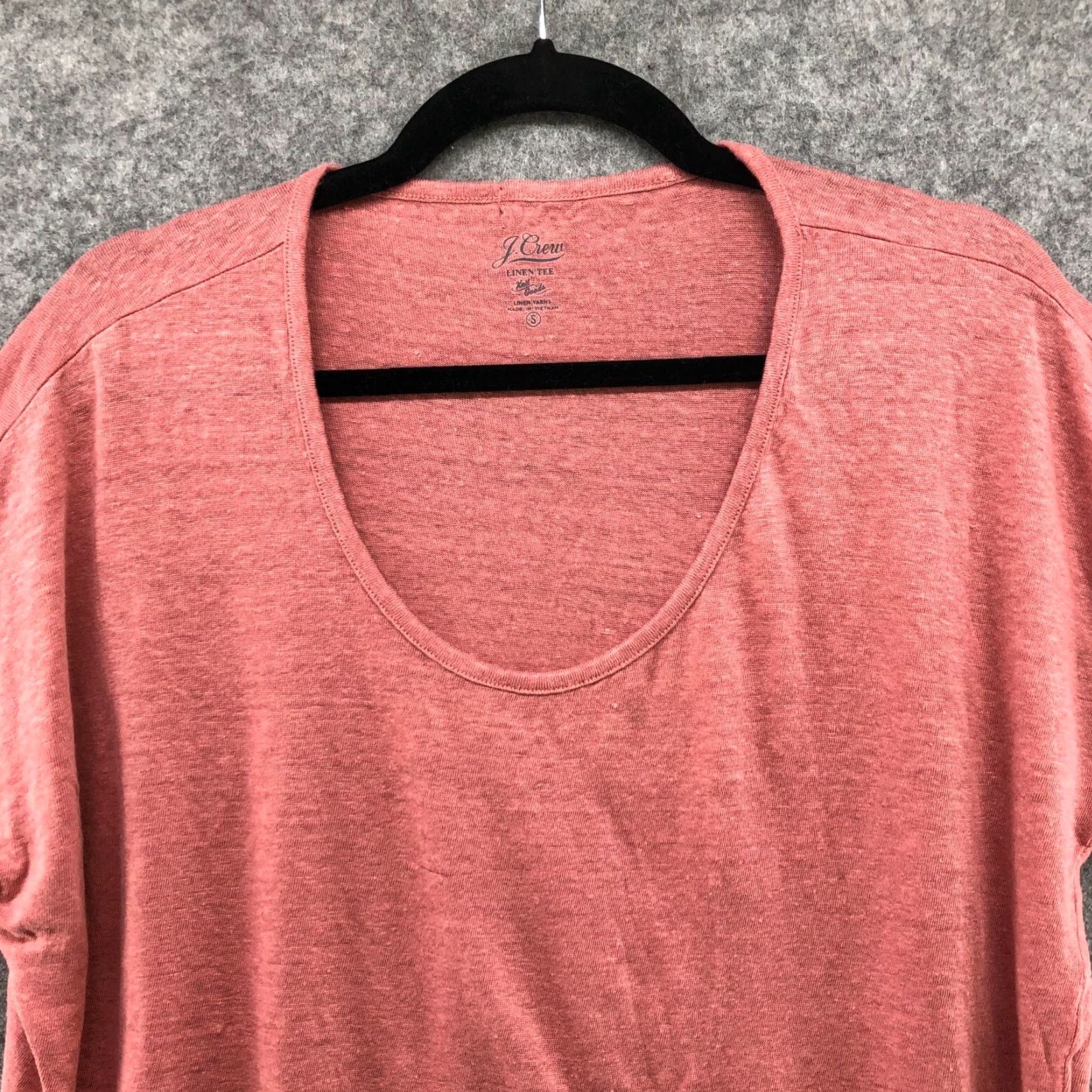 J.Crew J.CREW Linen T-Shirt Women’s Small Short Sleeve Scoop Neck Pink Casual Knit Tee Size S / US 4 / IT 40 - 3 Thumbnail
