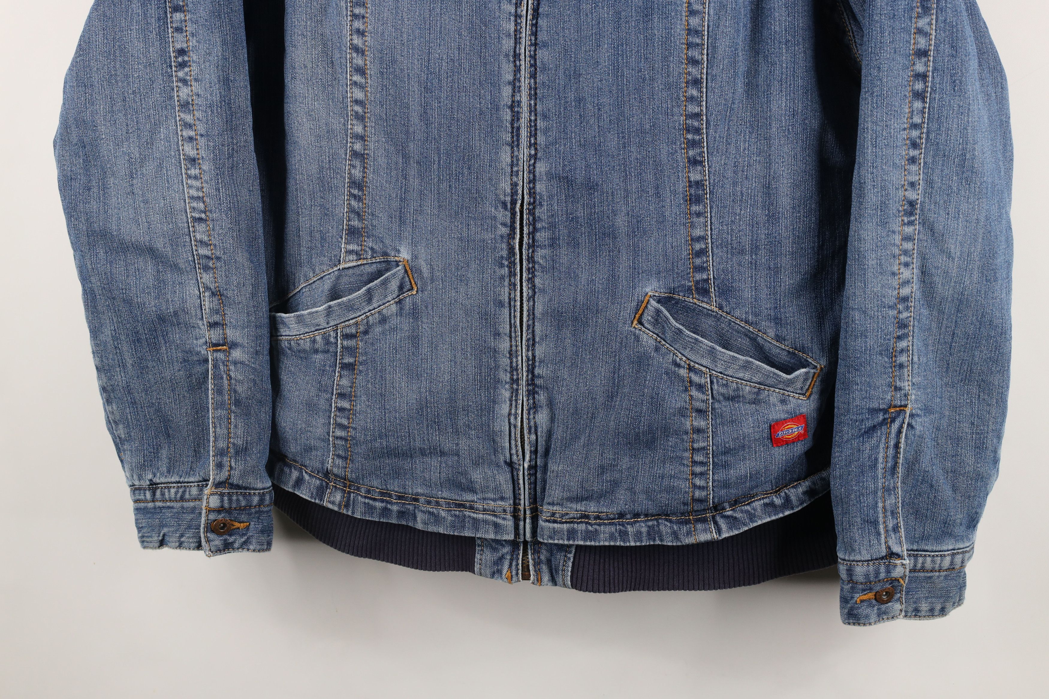 Dickies × Vintage Vintage Dickies Spell Out Quilted Denim Jean Jacket Blue Size XXL / US 16-18 / IT 52-54 - 3 Thumbnail