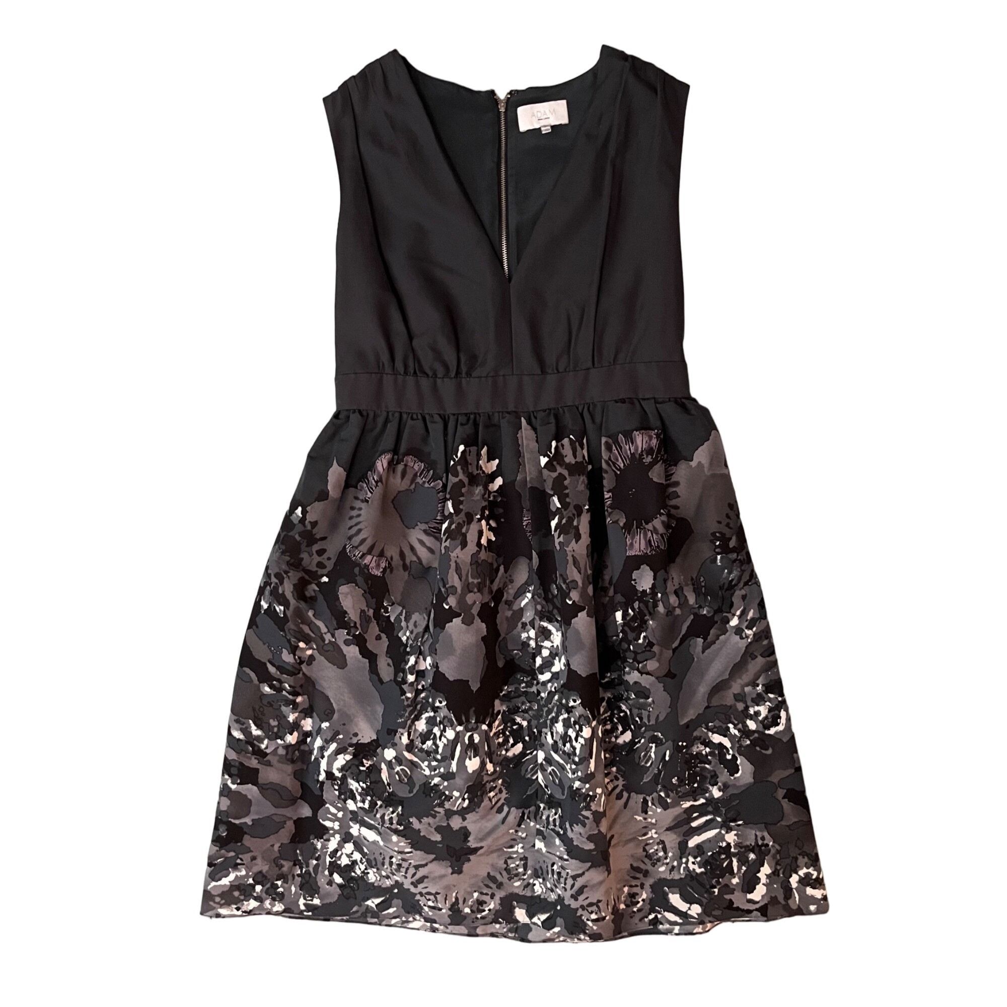 Adam Lippes $790 Adam By Adam Lippes 8 Fit & Flare Dress Black Gray Slee Size M / US 6-8 / IT 42-44 - 3 Thumbnail
