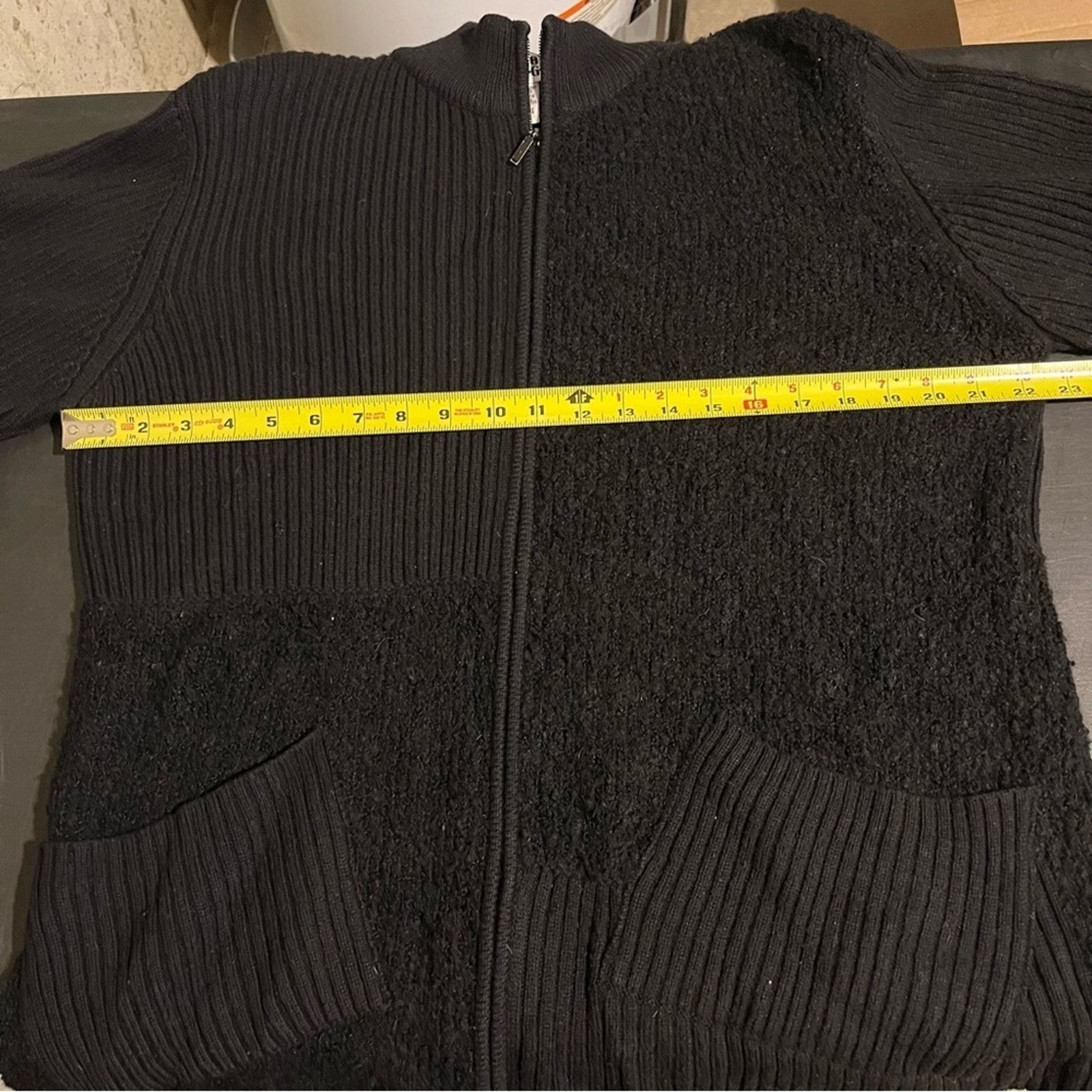 Chicos Chicos Design Sz 3 Black Zip Up Cardigan Size XS / US 0-2 / IT 36-38 - 8 Thumbnail