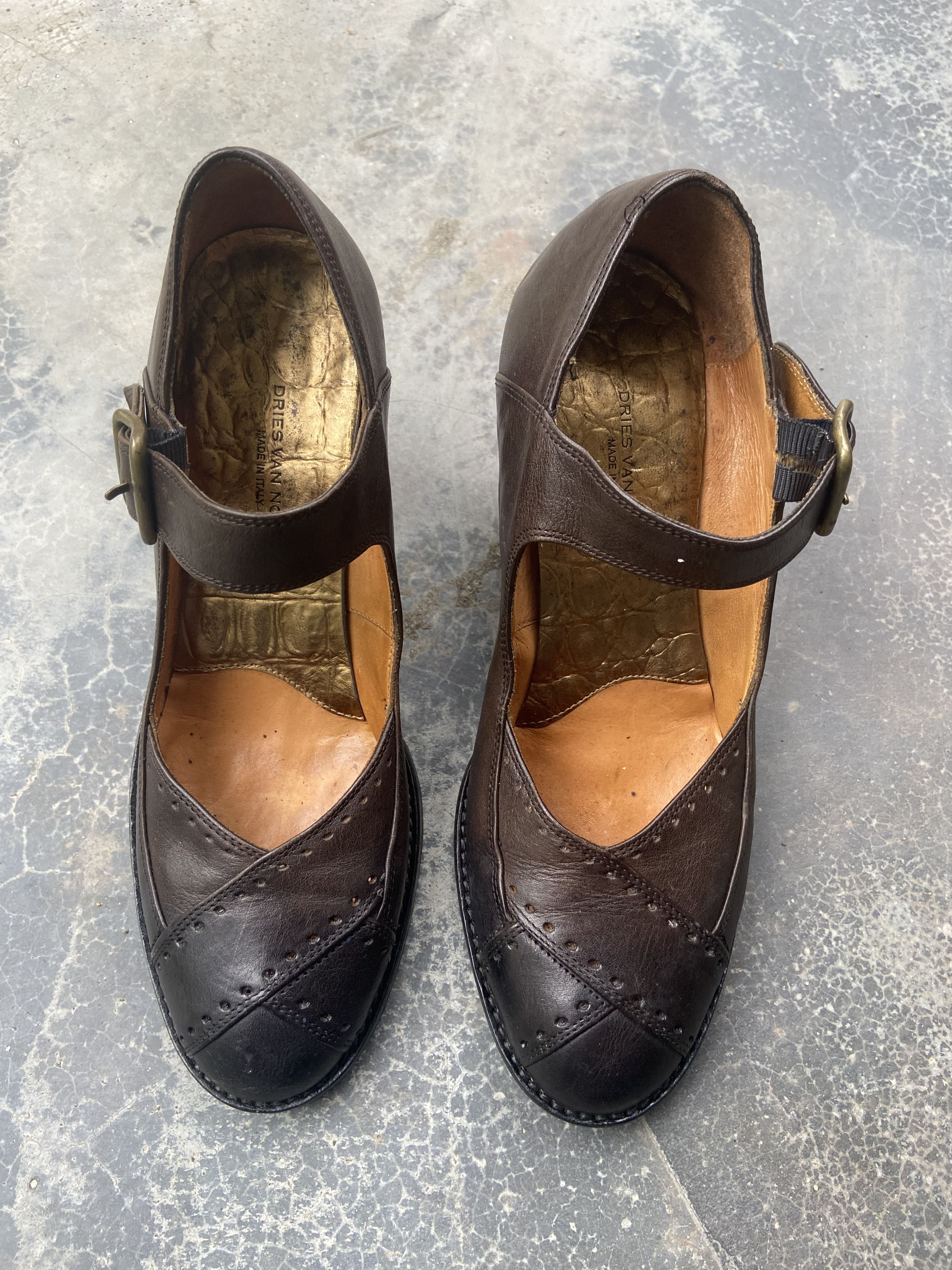 Dries Van Noten DARIES VAN NOTEN LEATHER HEEL PUMPS Size US 7.5 / IT 37.5 - 1 Thumbnail